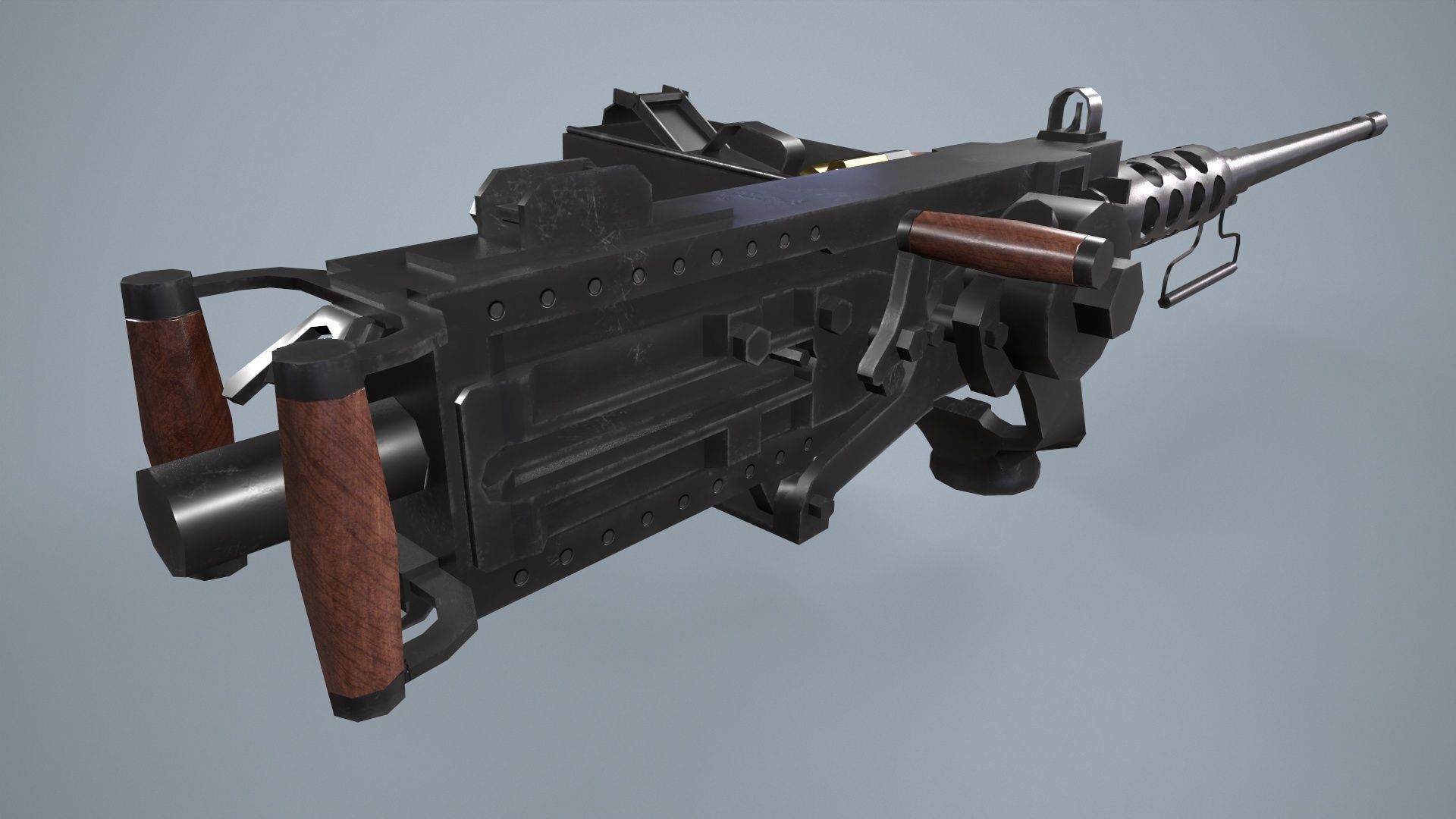 M2 Browning Machine Gun Low-poly 3D model_4