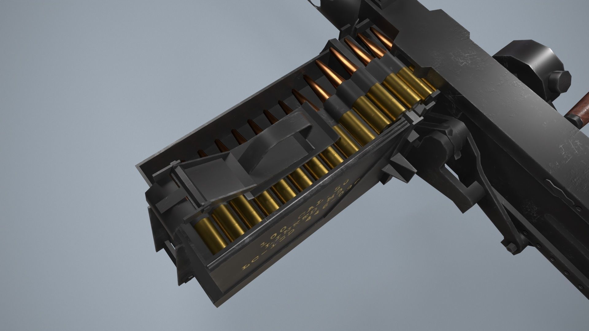 M2 Browning Machine Gun Low-poly 3D model_6