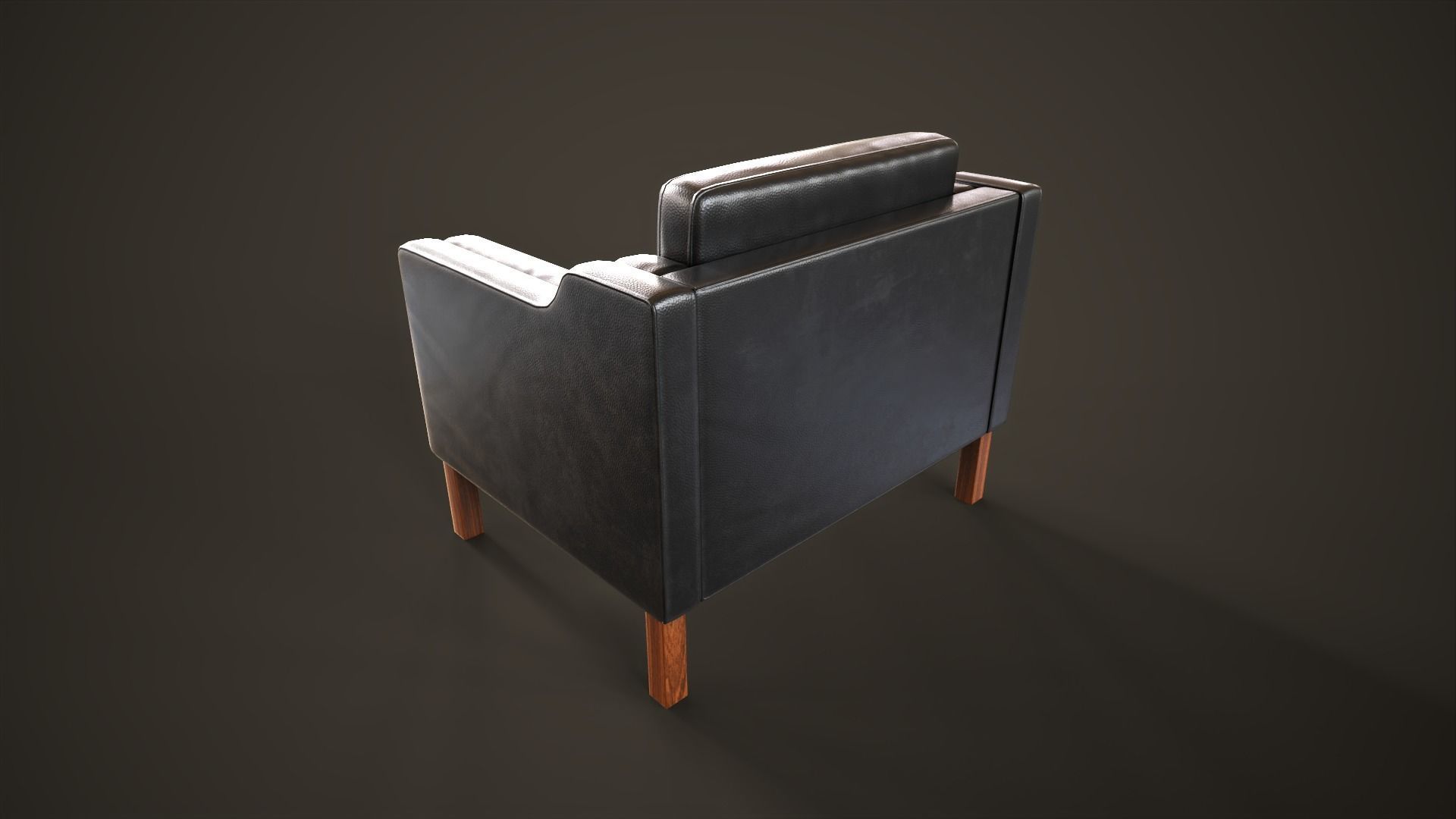 Leather sofas and armchair Low-poly 3D model_22