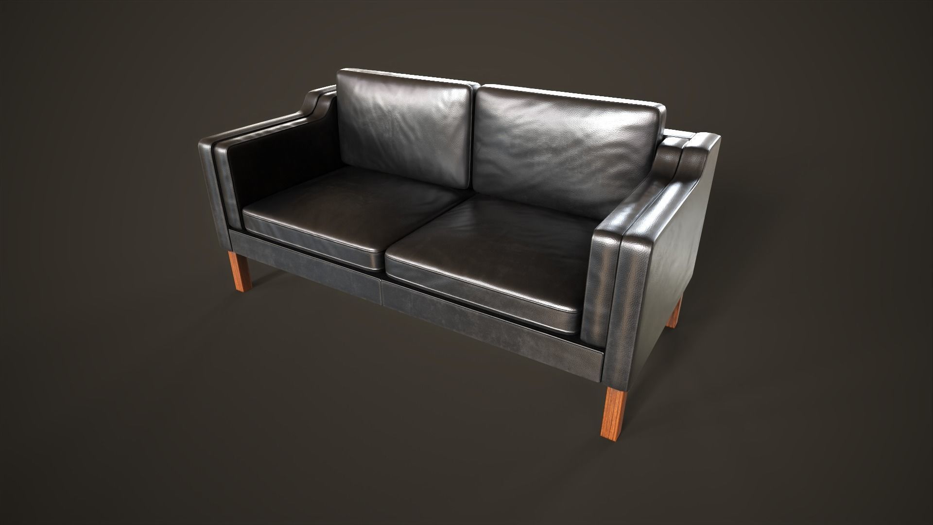 Leather sofas and armchair Low-poly 3D model_14