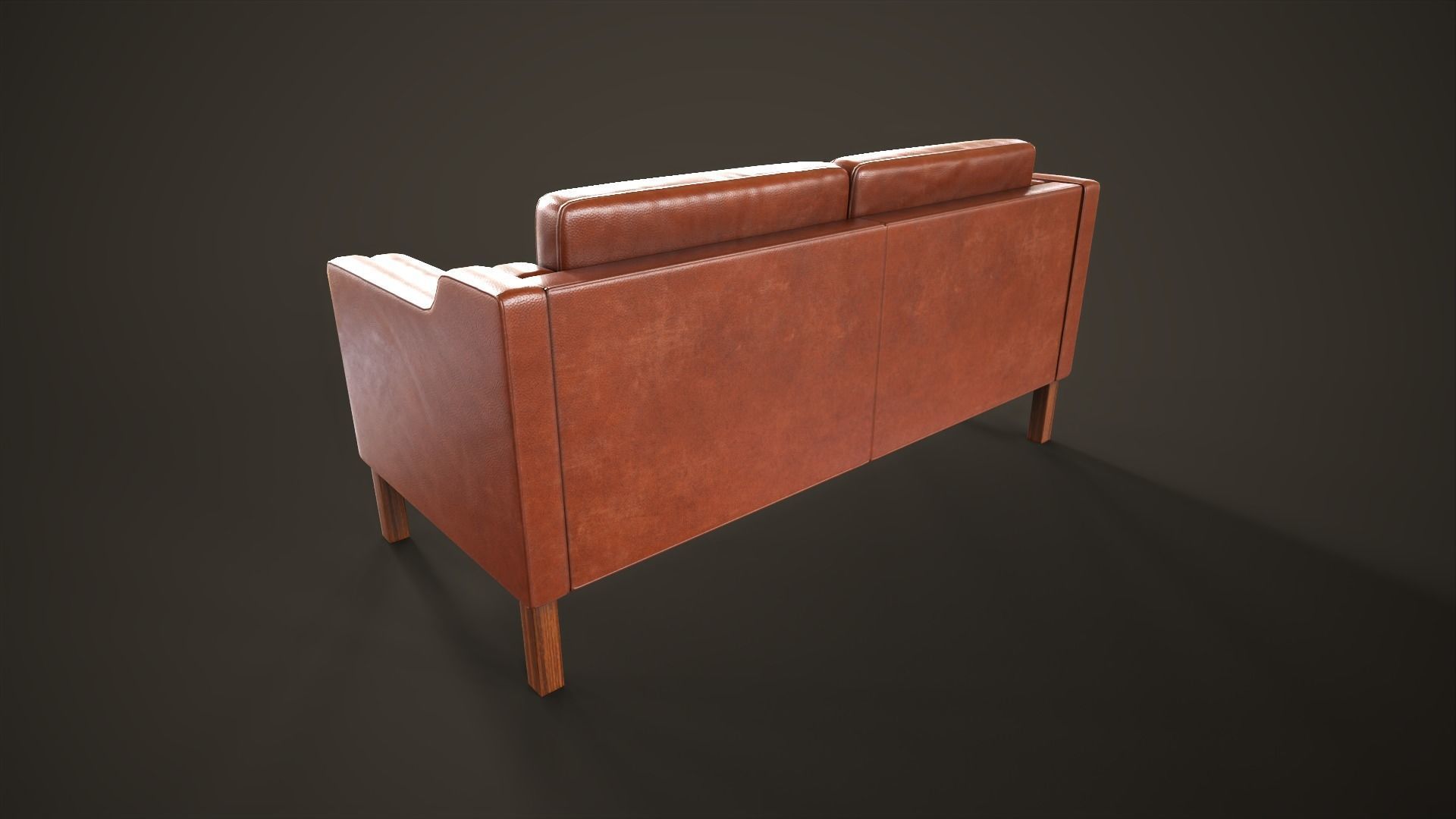Leather sofas and armchair Low-poly 3D model_16