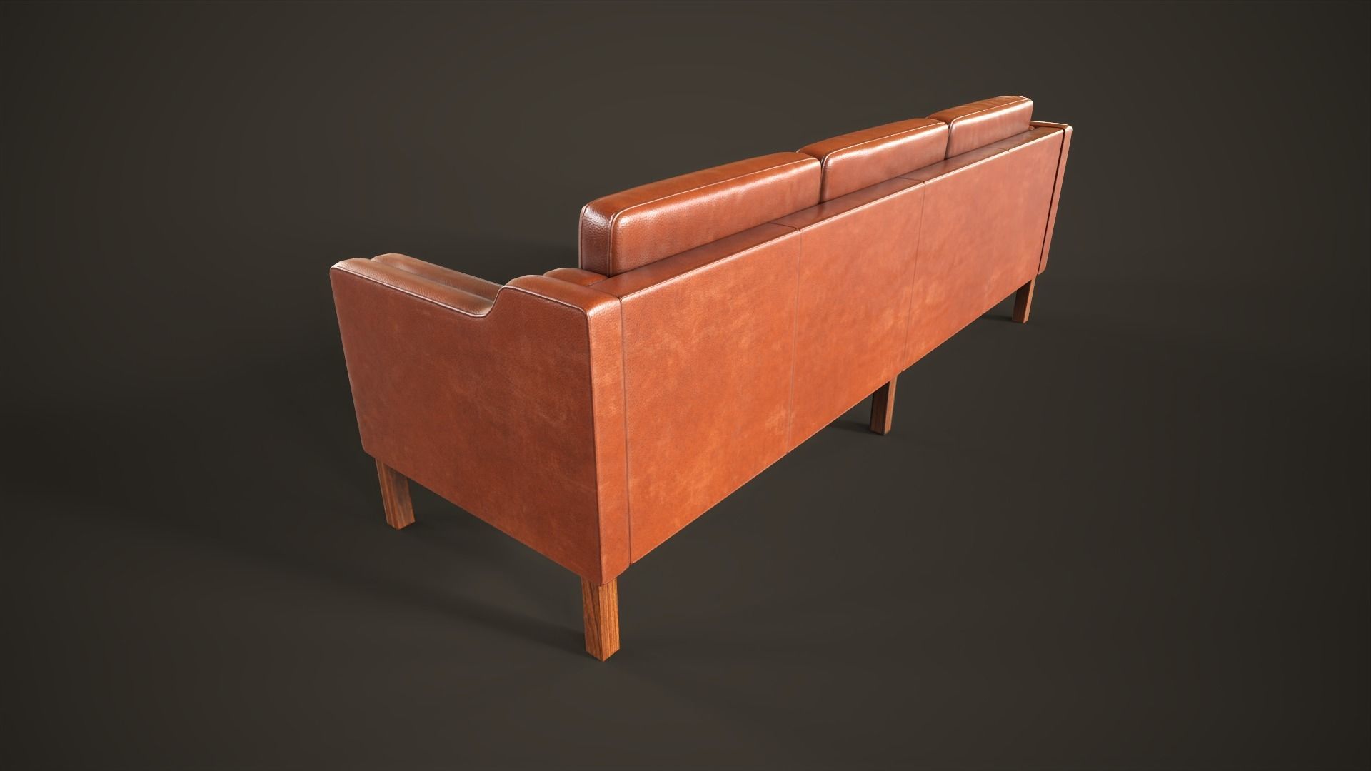 Leather sofas and armchair Low-poly 3D model_7
