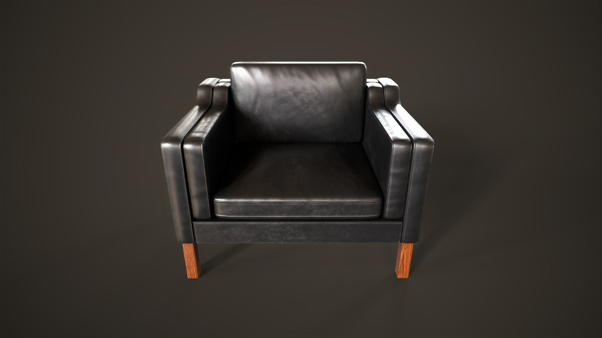 Leather sofas and armchair Low-poly 3D model_20