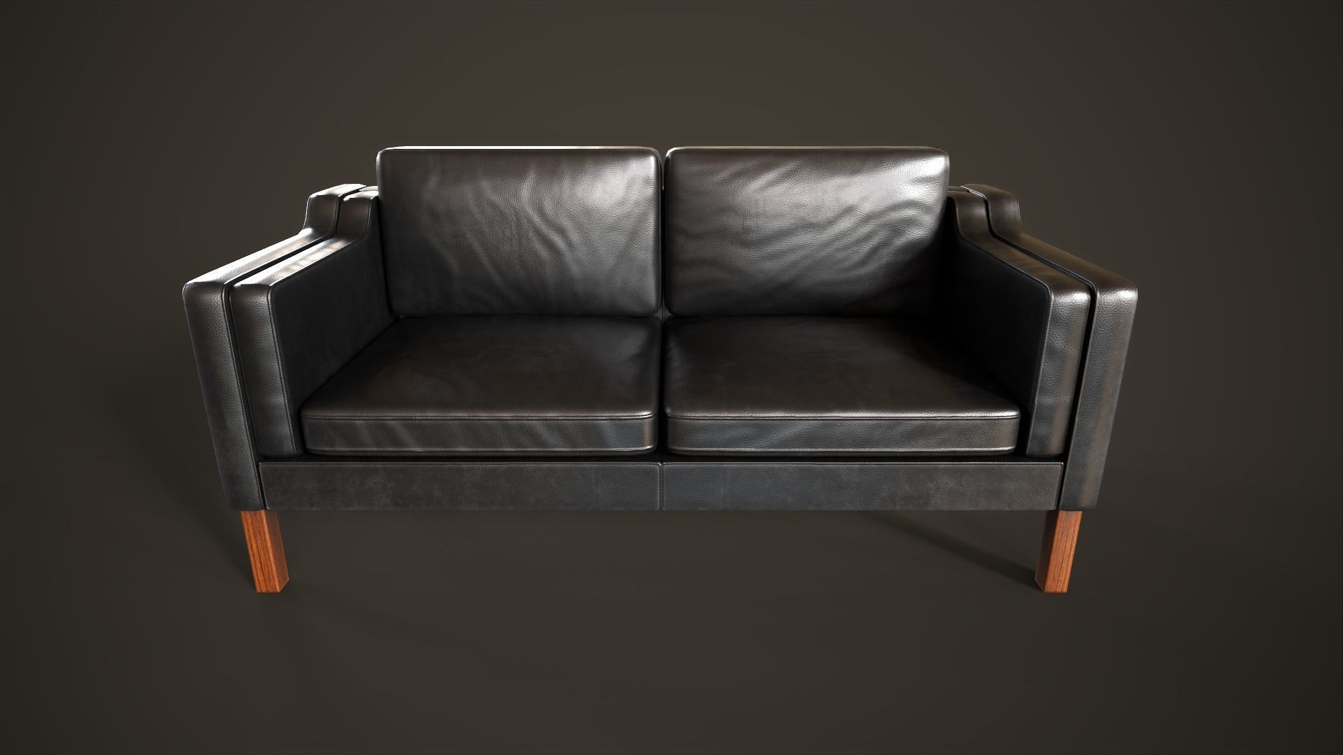 Leather sofas and armchair Low-poly 3D model_13