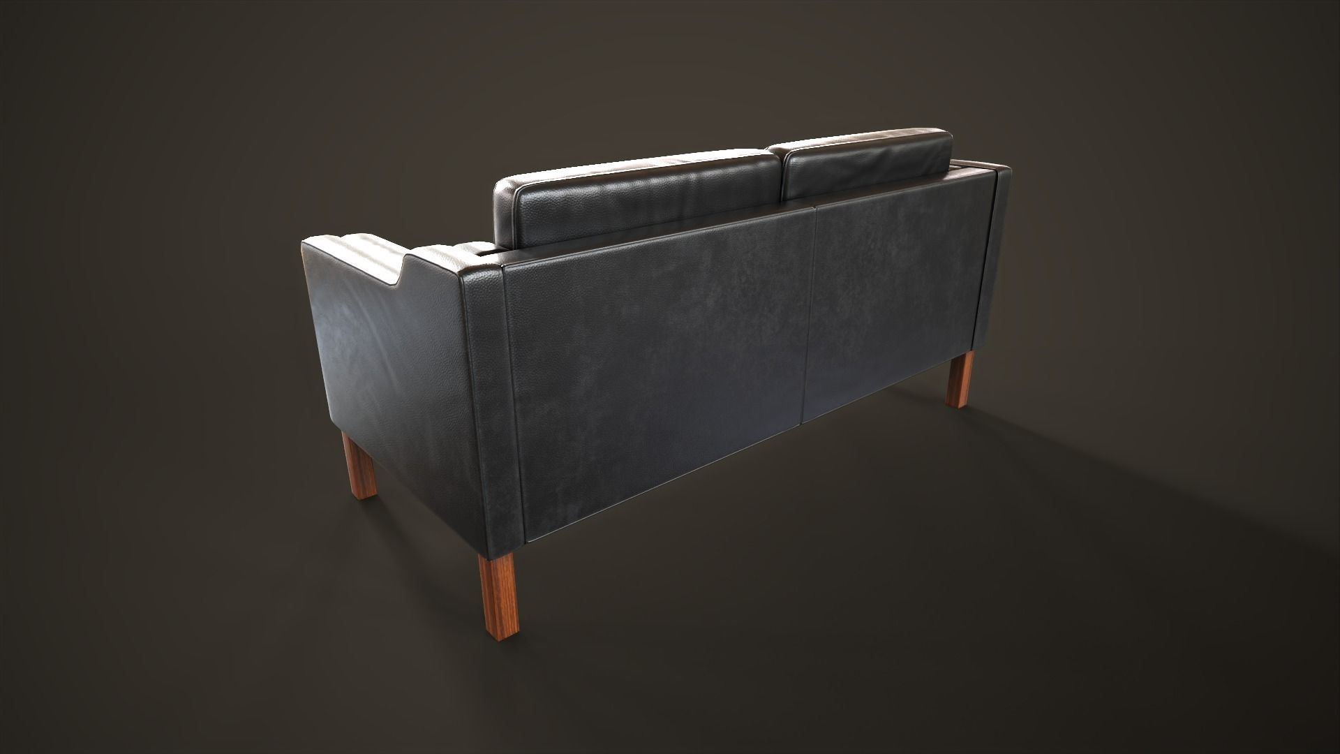 Leather sofas and armchair Low-poly 3D model_15