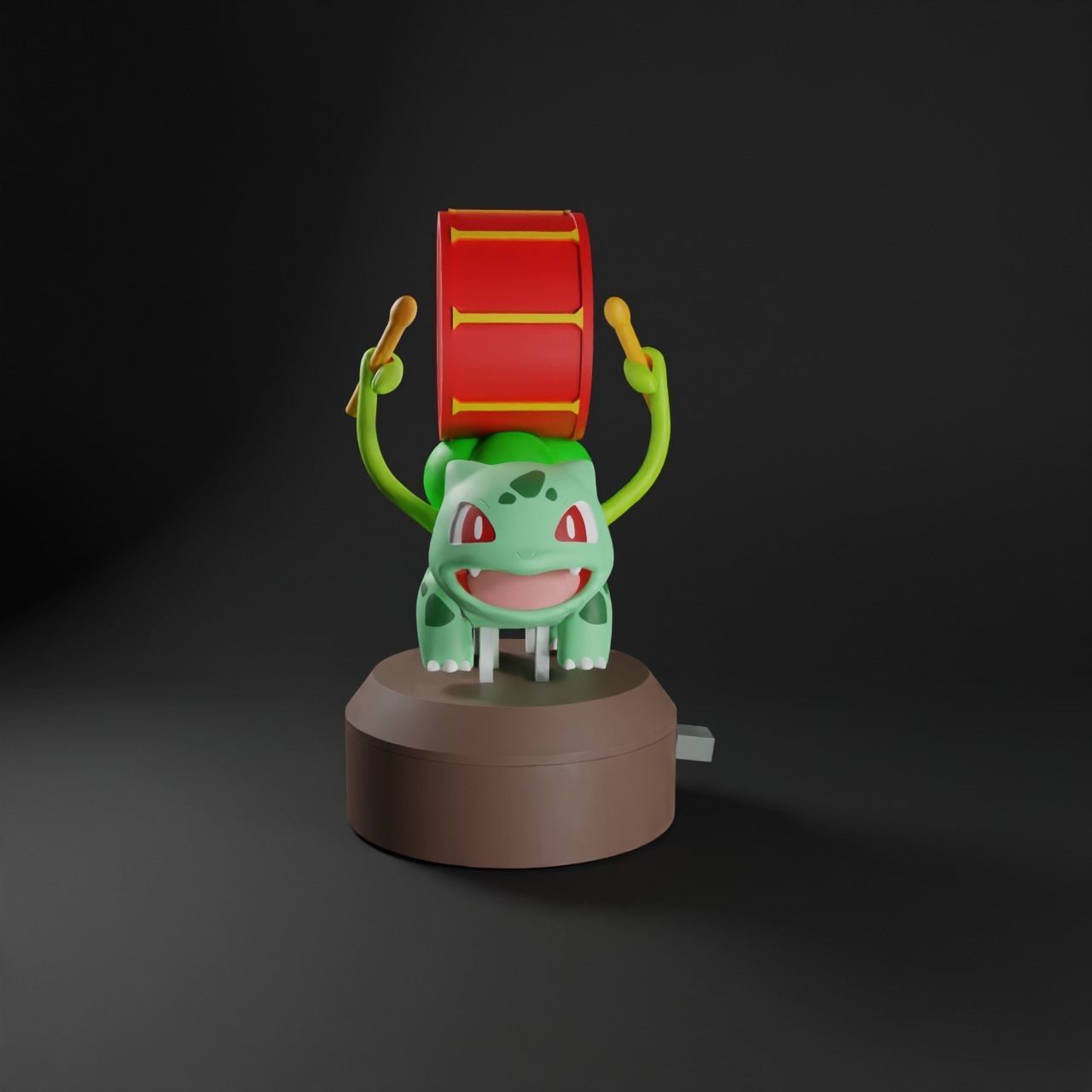 POKEMON BULBASAUR DRUM AUTOMATA - ARTICULATED FLEXI 3D print model_7