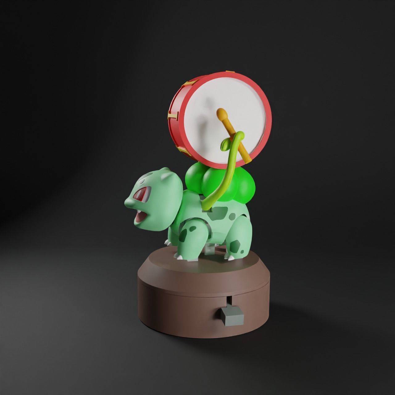 POKEMON BULBASAUR DRUM AUTOMATA - ARTICULATED FLEXI 3D print model_6