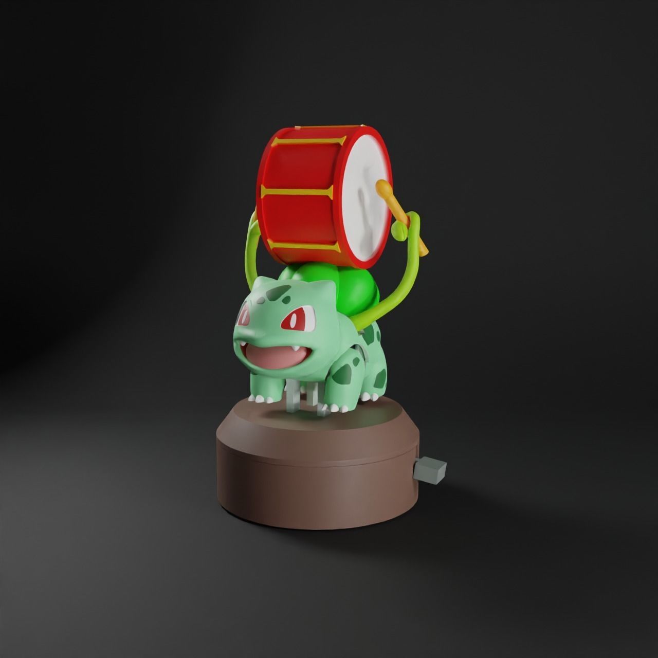 POKEMON BULBASAUR DRUM AUTOMATA - ARTICULATED FLEXI 3D print model_8