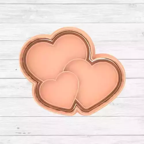 Valentine Hearts Cookie Cutter STL