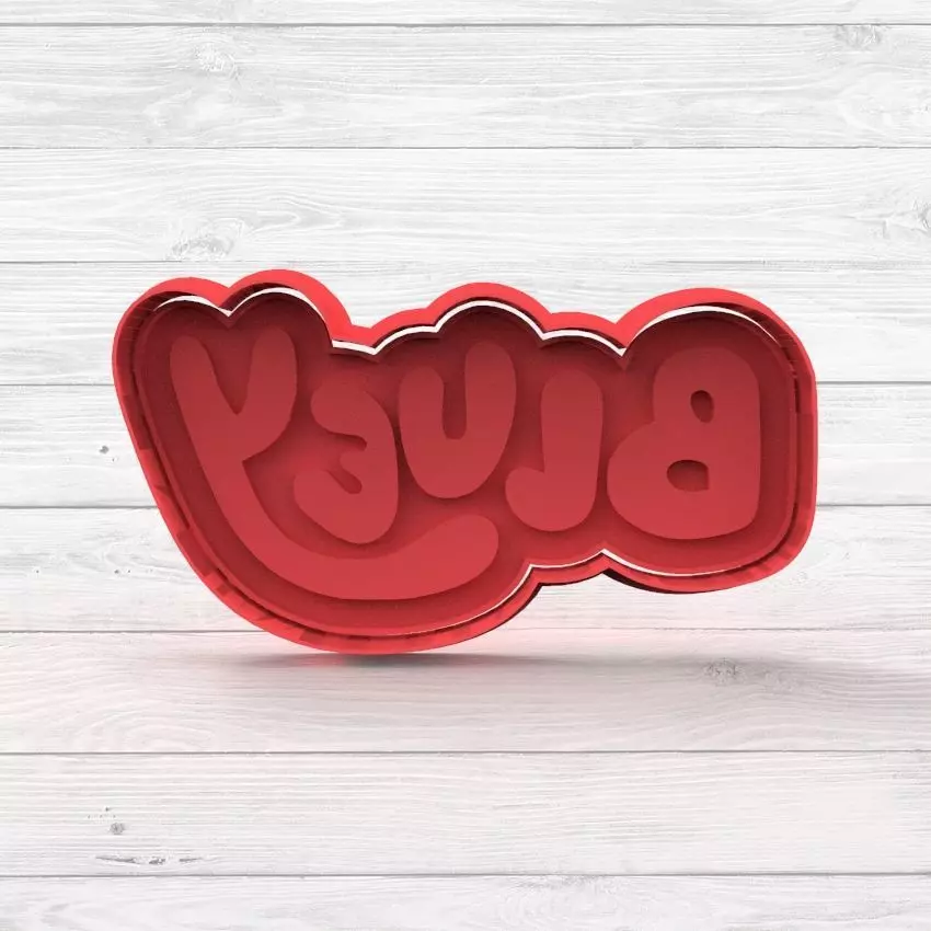 Bluey Logo Cookie Cutter STL 3D print model_0