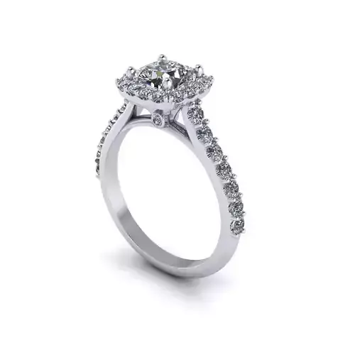 Side-stone Diamond Women Ring R75