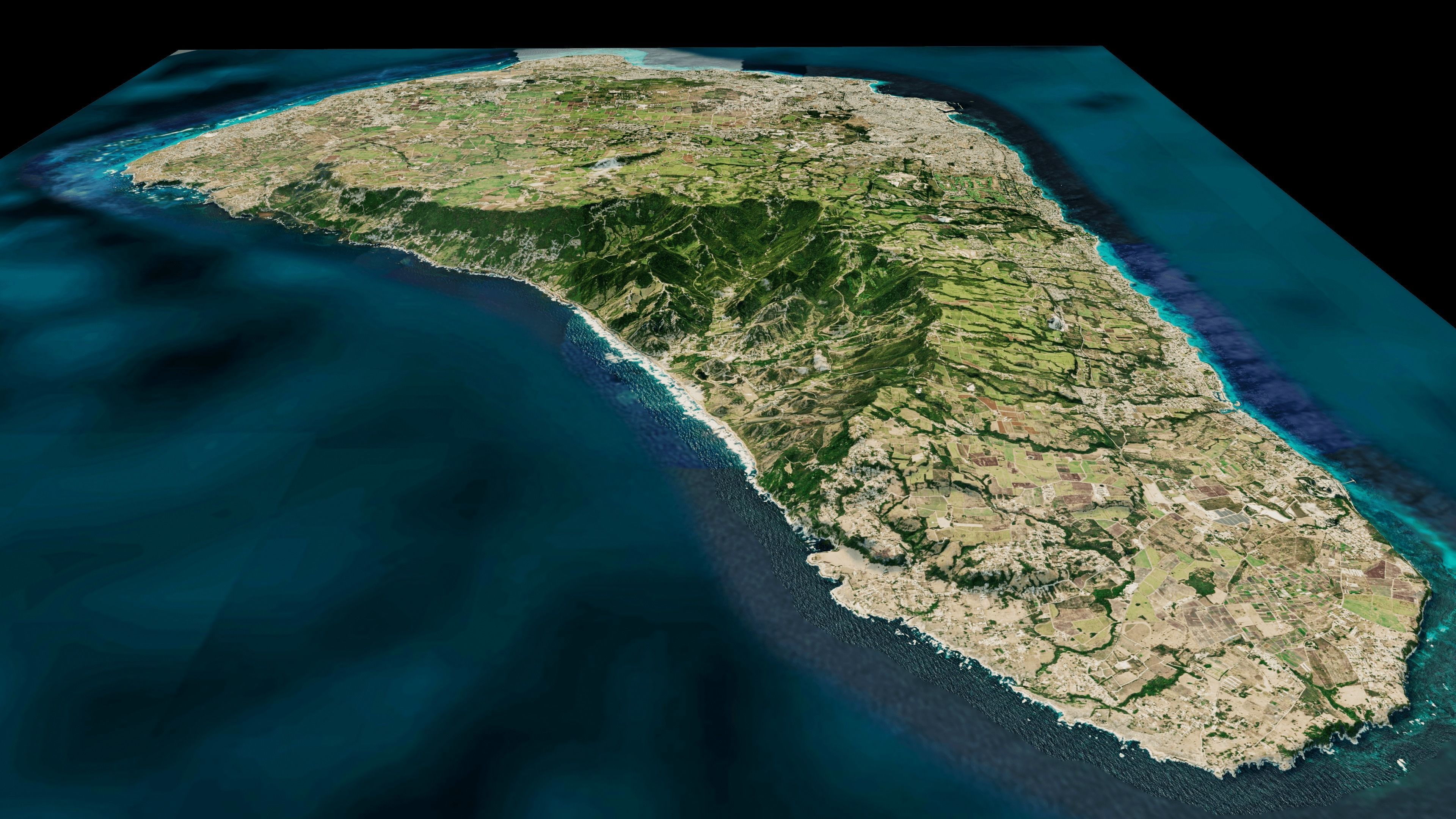 barbados full Island 3d model terrain Low-poly 3D model_6