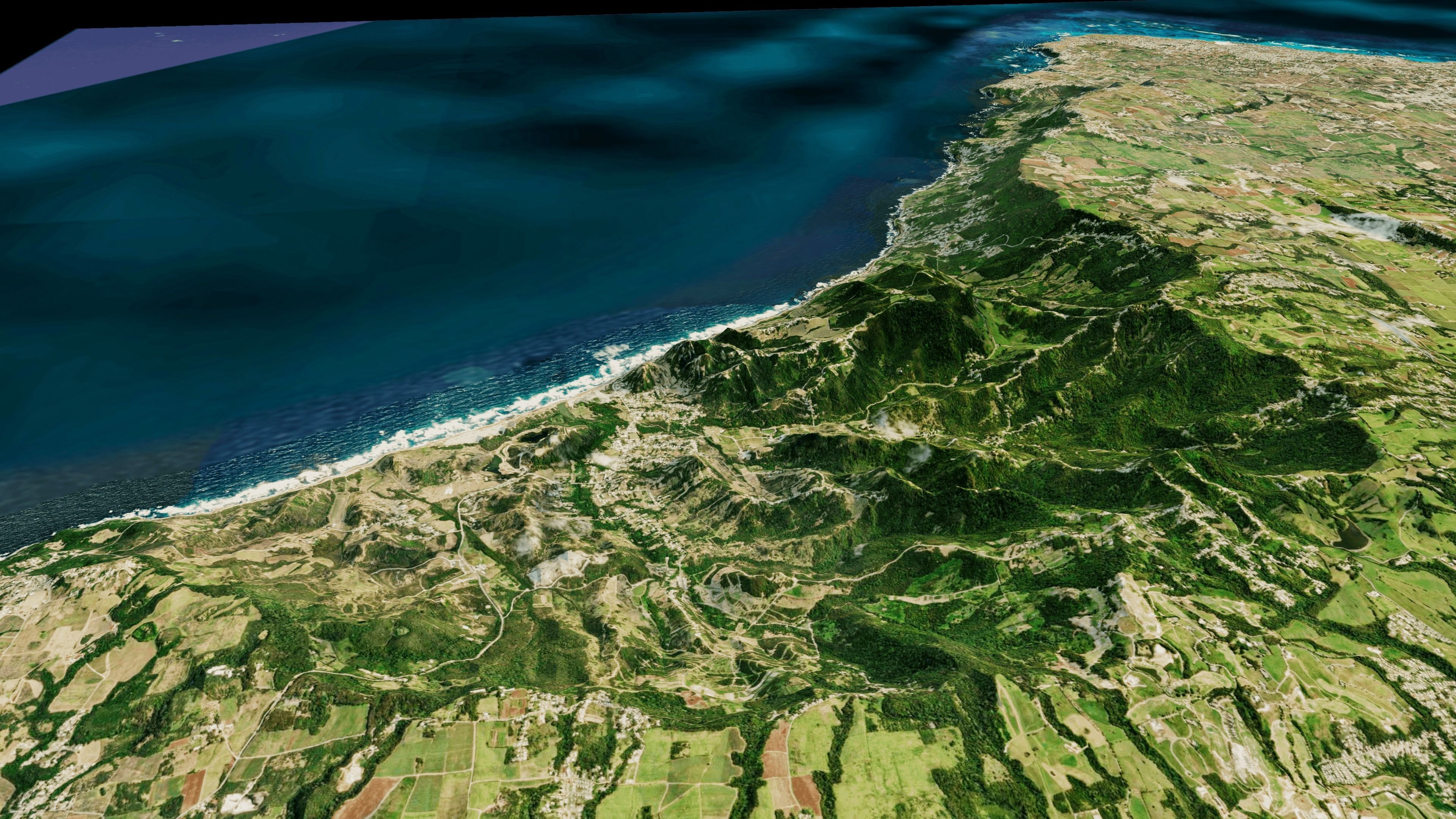 barbados full Island 3d model terrain Low-poly 3D model_4