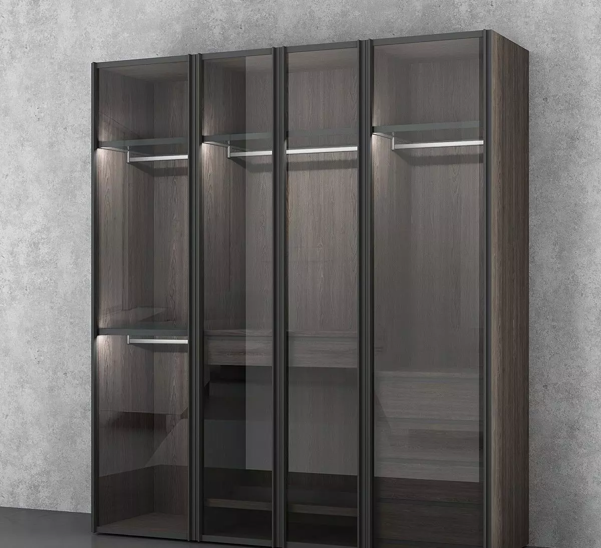 glass wardrobe 3d model  Low-poly 3D model_0