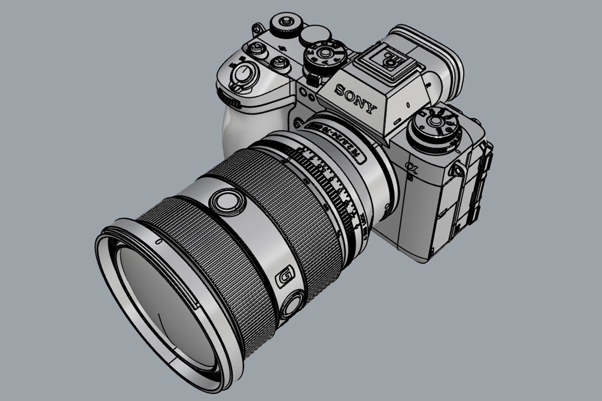 Sony Alpha 9 III with lens 3D model_9
