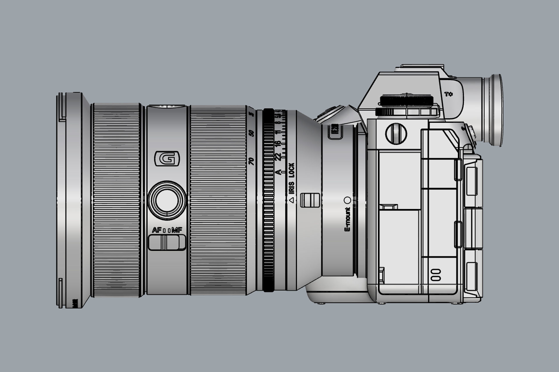 Sony Alpha 9 III with lens 3D model_10