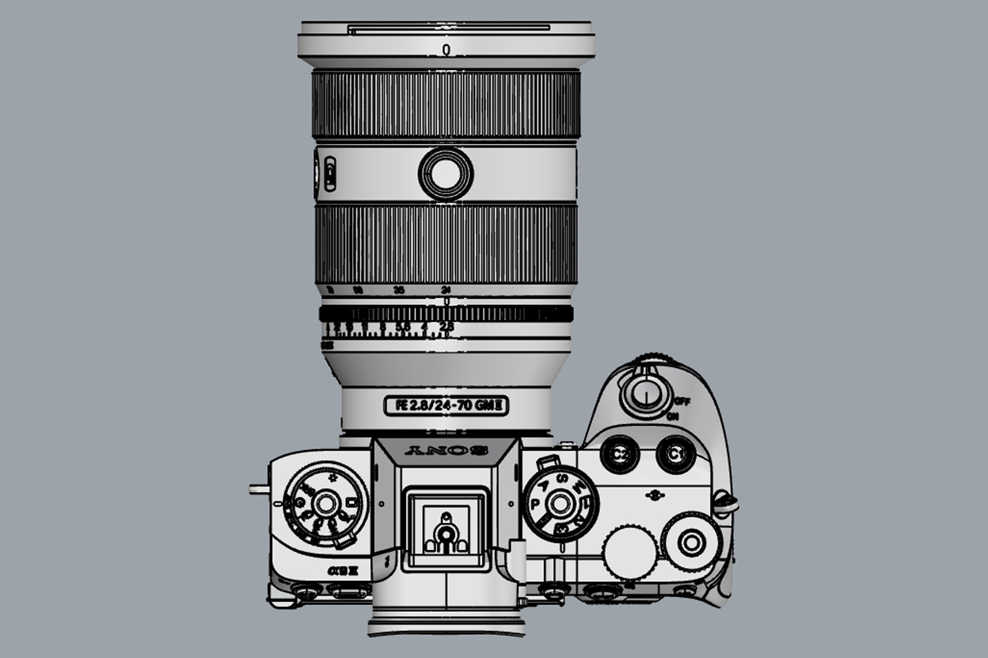 Sony Alpha 9 III with lens 3D model_11