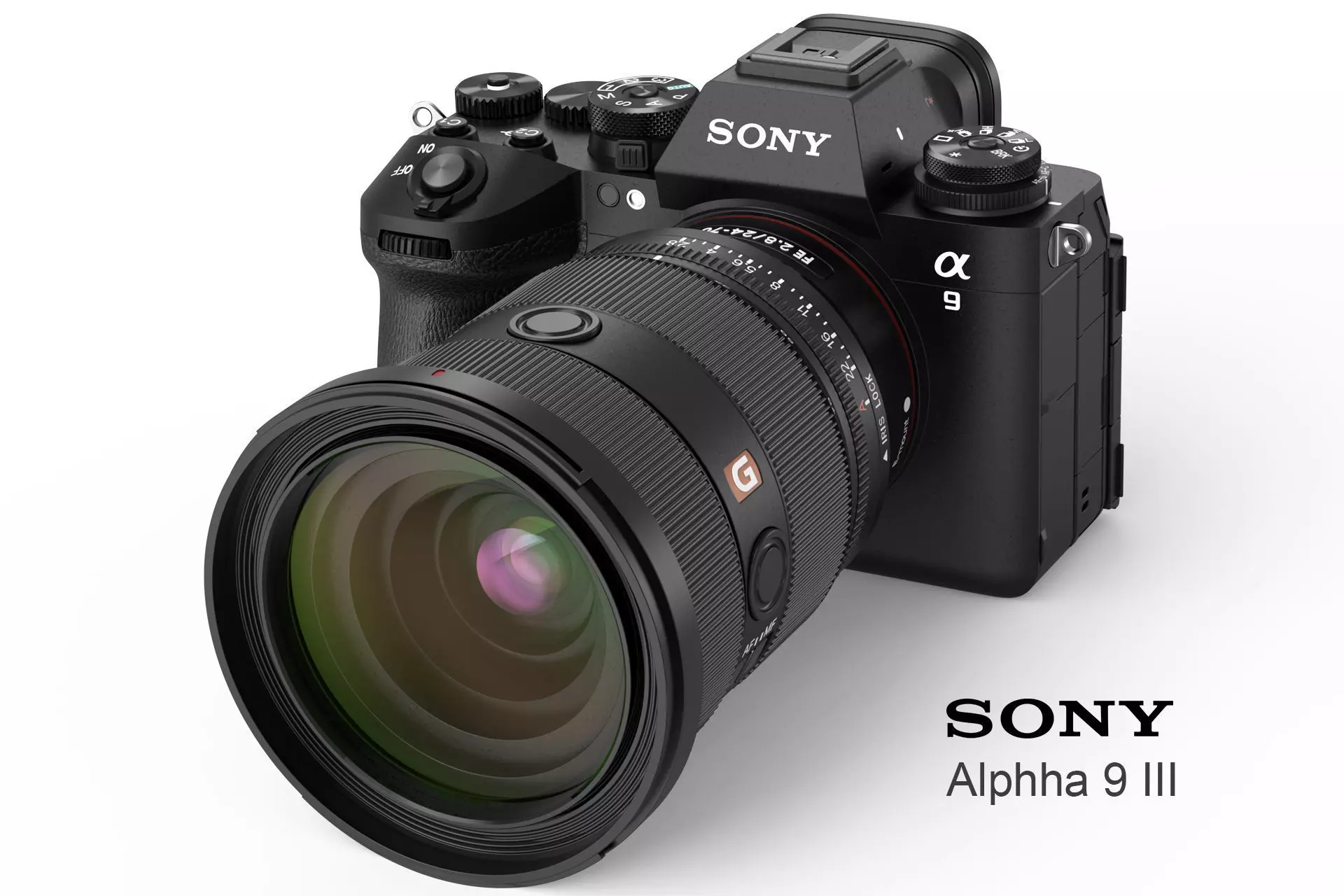 Sony Alpha 9 III with lens 3D model_0