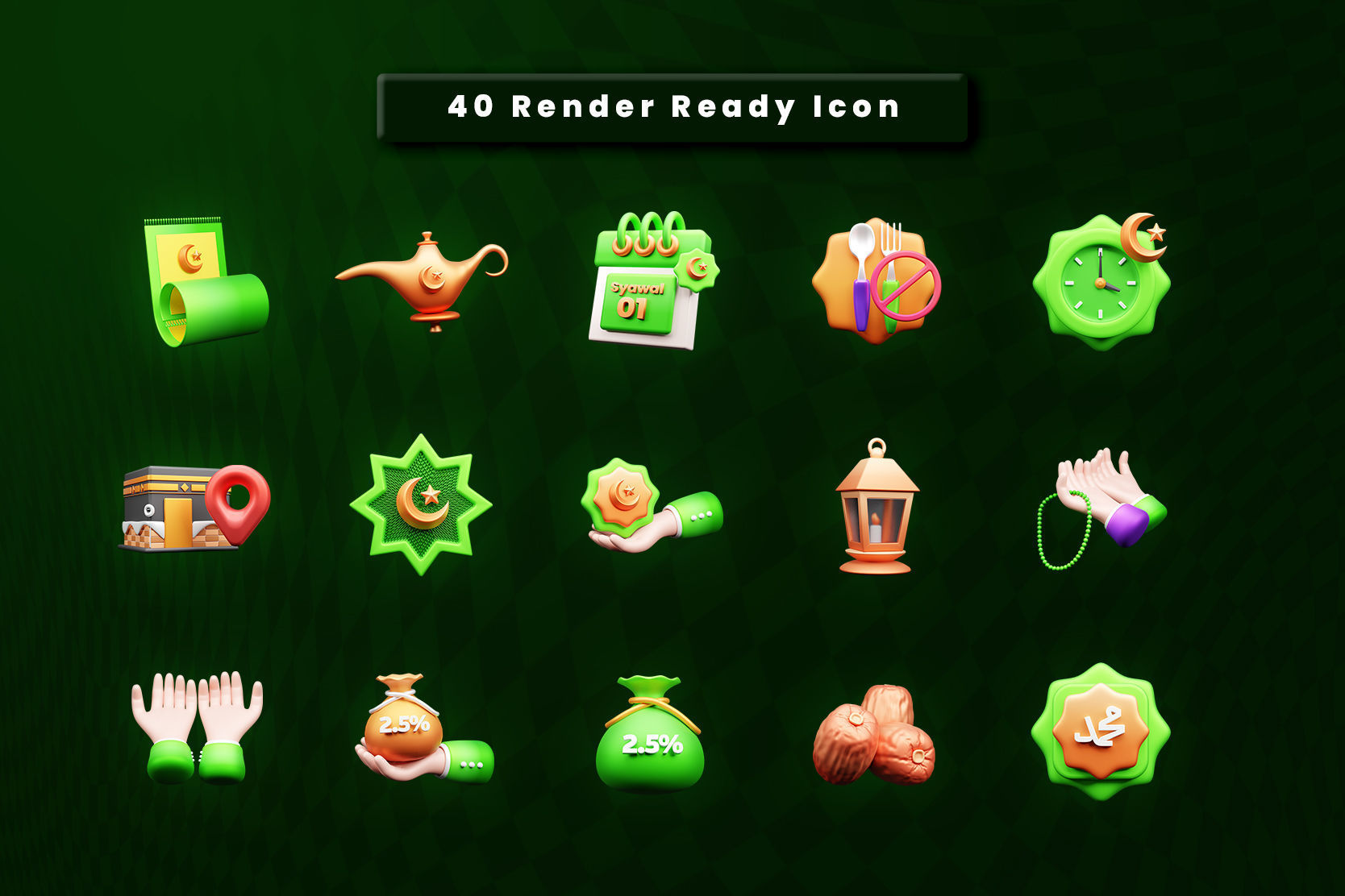 Ramadan 3d Illustration Icon Pack 3D model_1