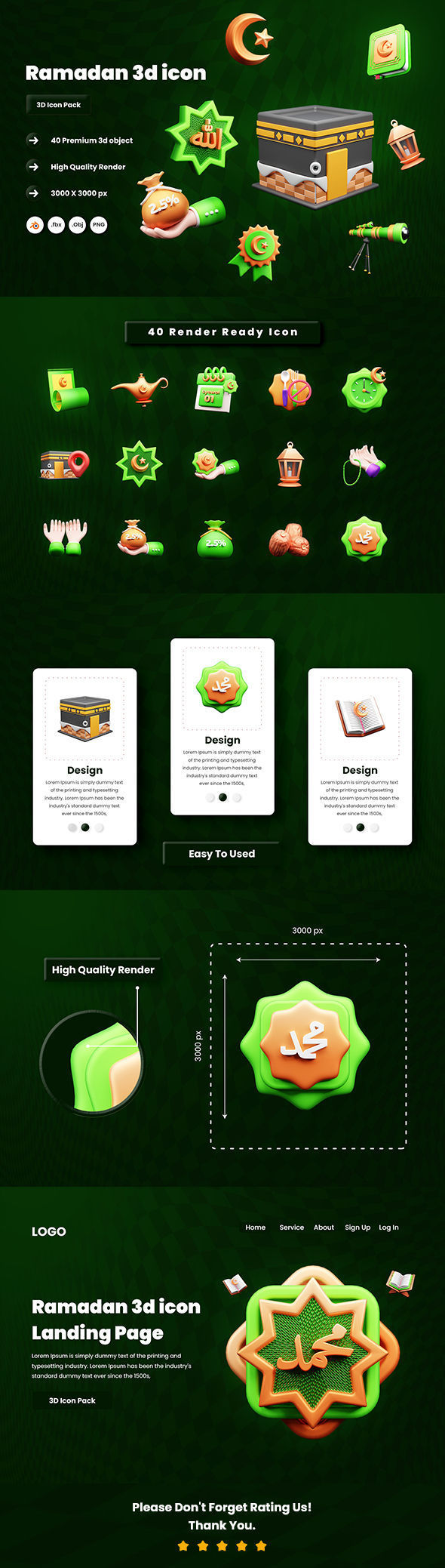 Ramadan 3d Illustration Icon Pack 3D model_5