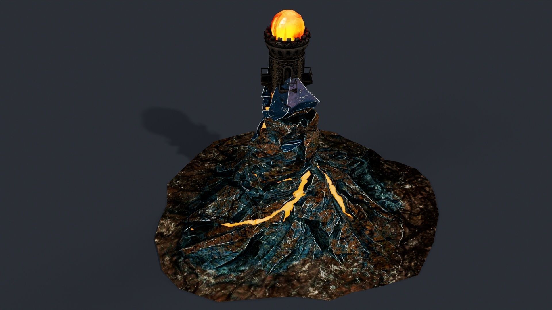 Lava Portal Tower Low-poly 3D model_2