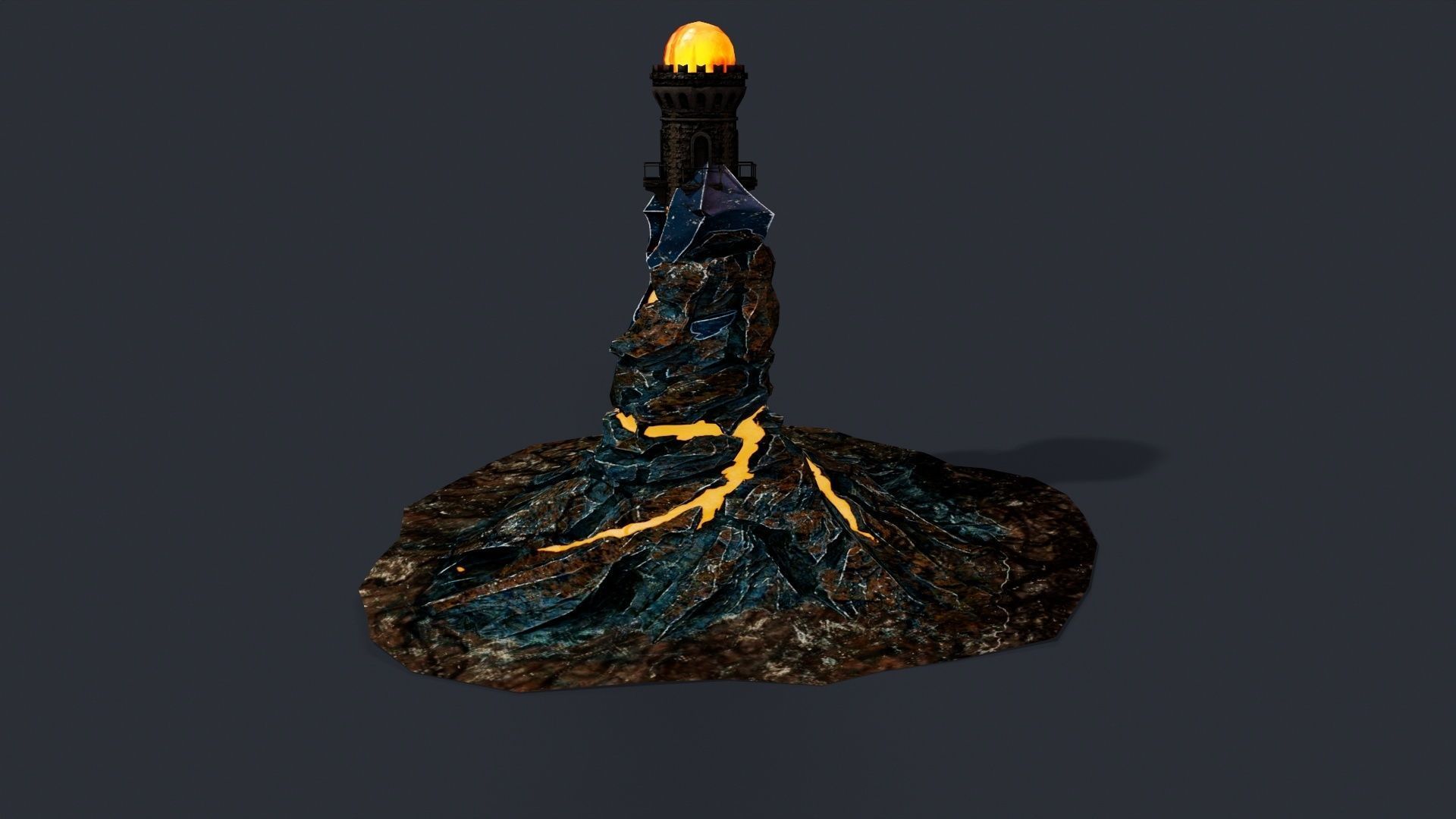 Lava Portal Tower Low-poly 3D model_5