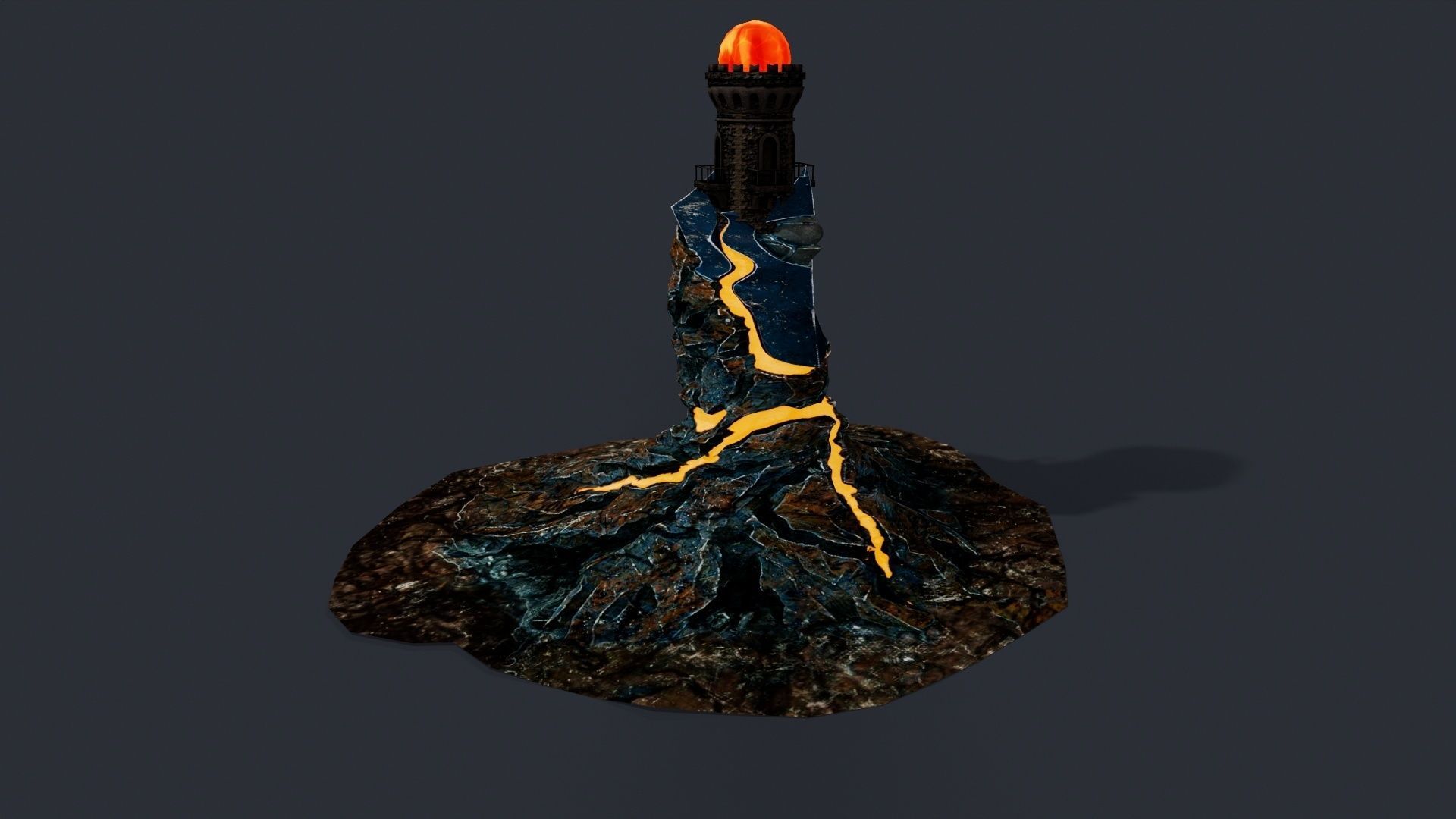 Lava Portal Tower Low-poly 3D model_6