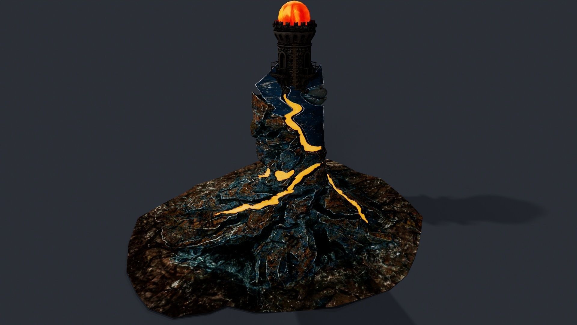 Lava Portal Tower Low-poly 3D model_3