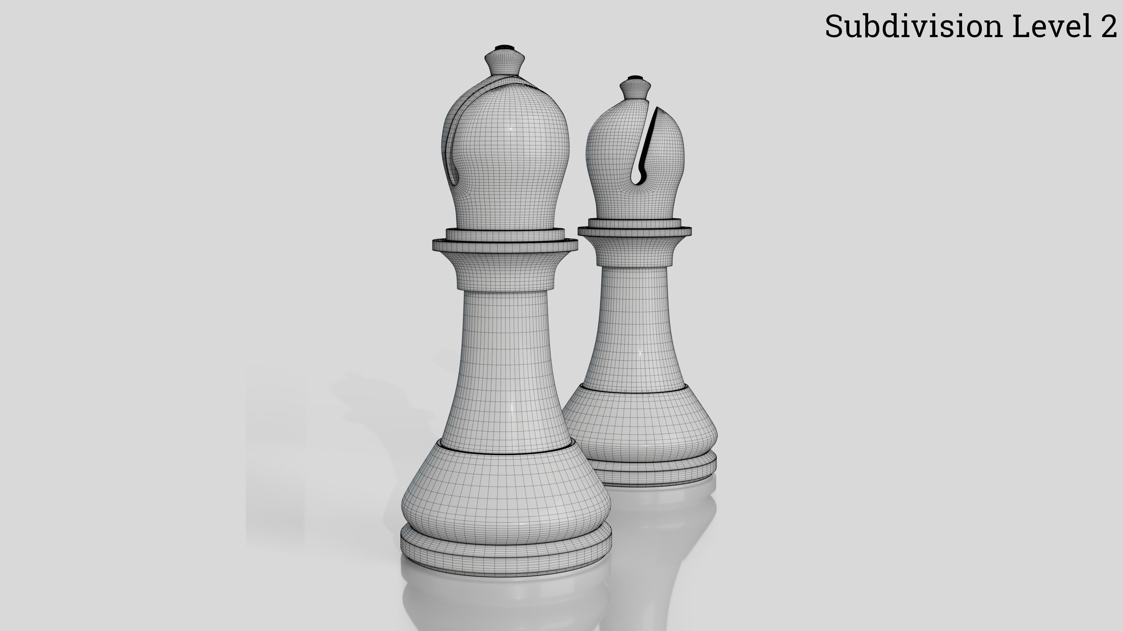 Wooden Chess Set 3D model_19
