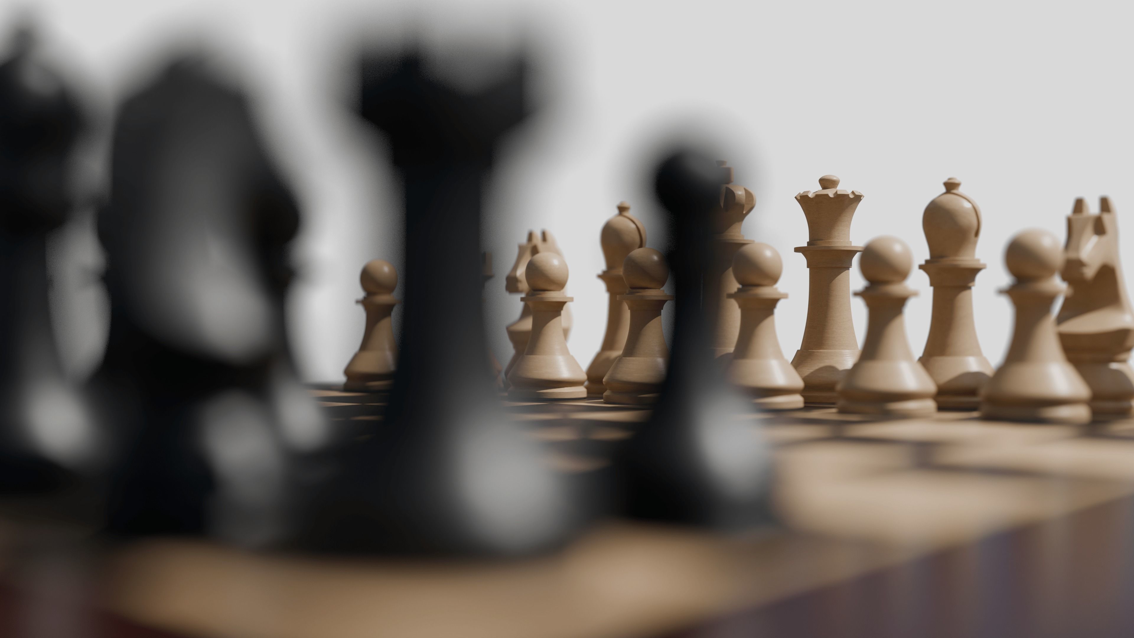 Wooden Chess Set 3D model_4