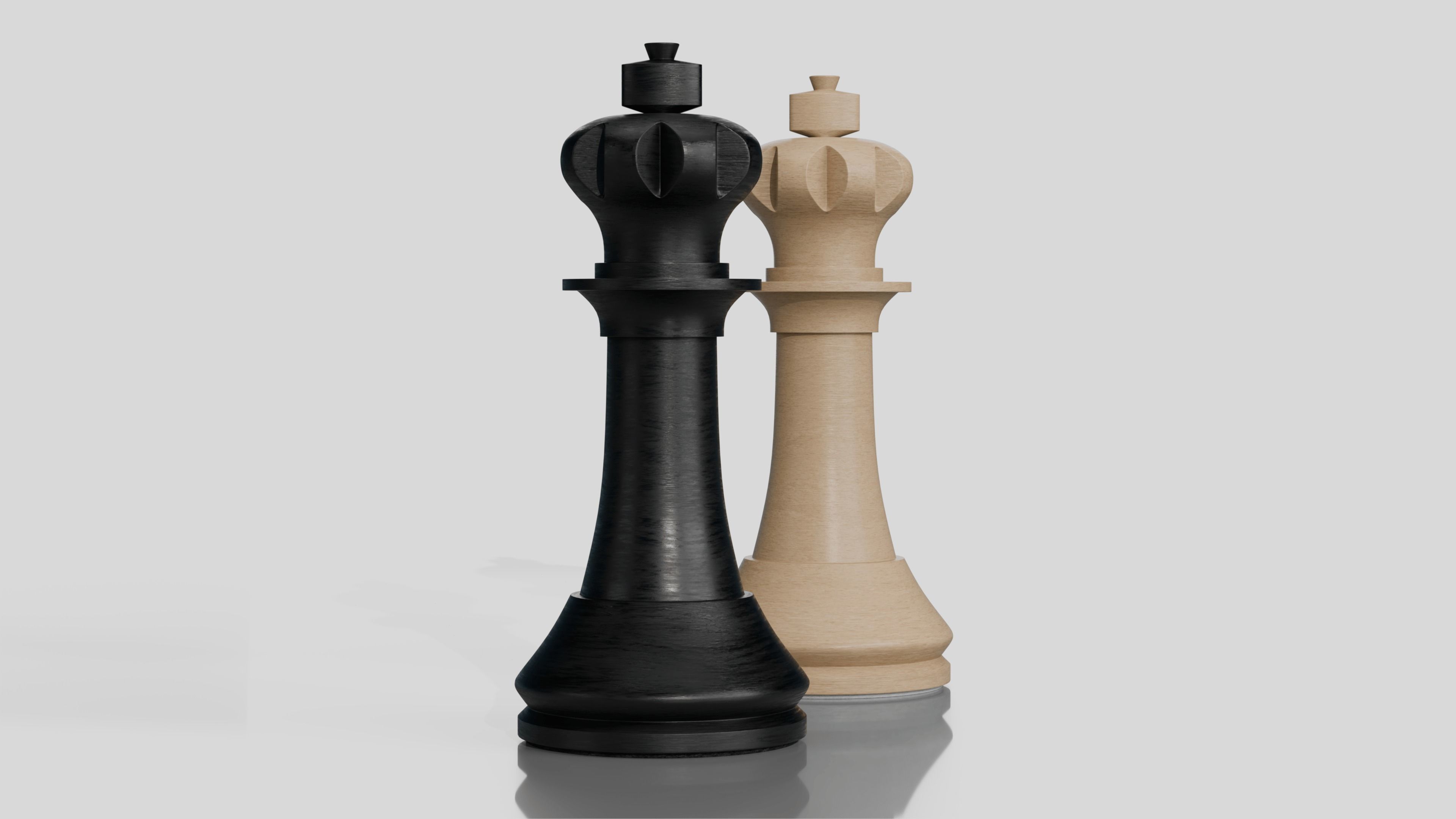 Wooden Chess Set 3D model_11