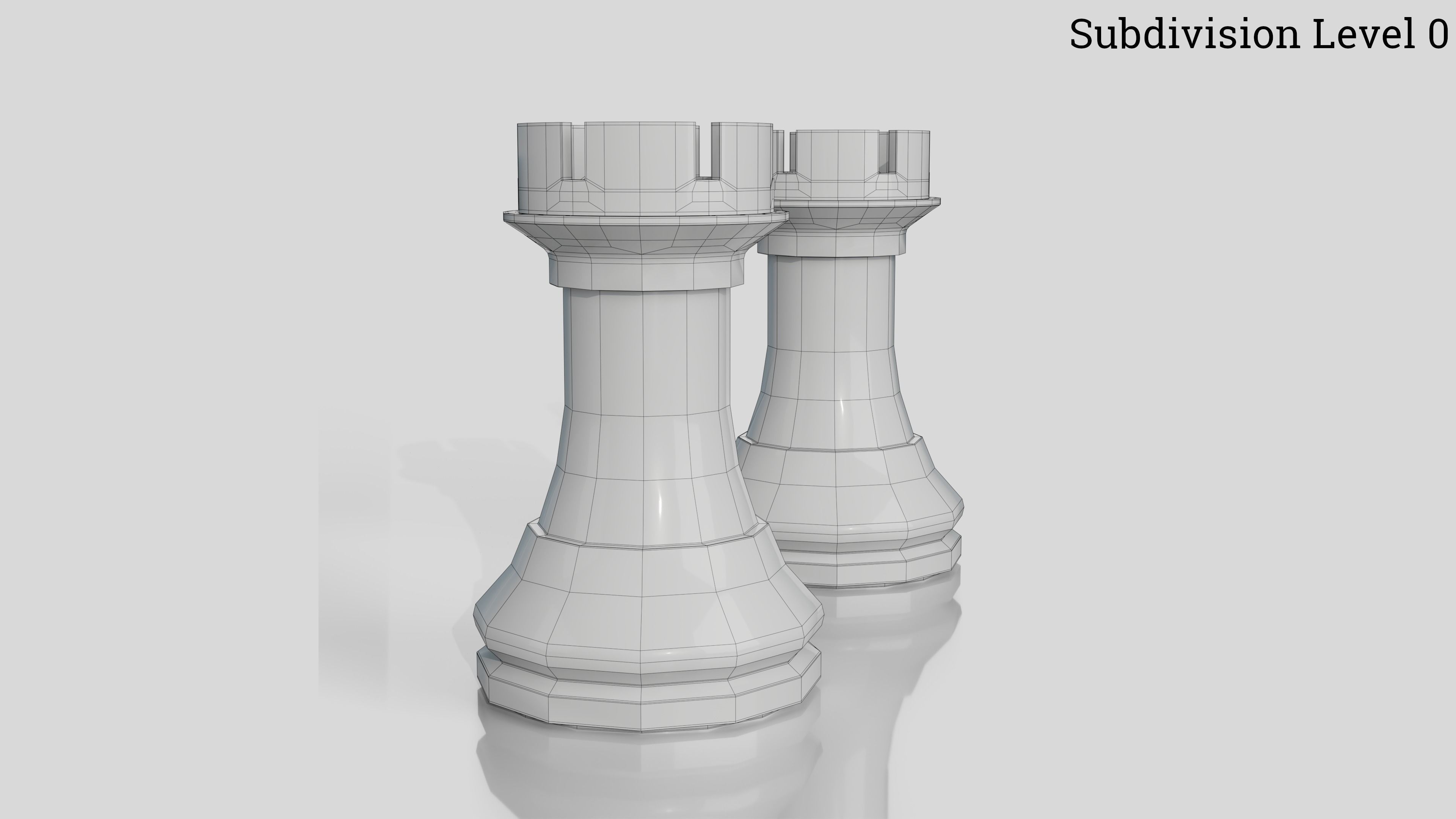 Wooden Chess Set 3D model_24