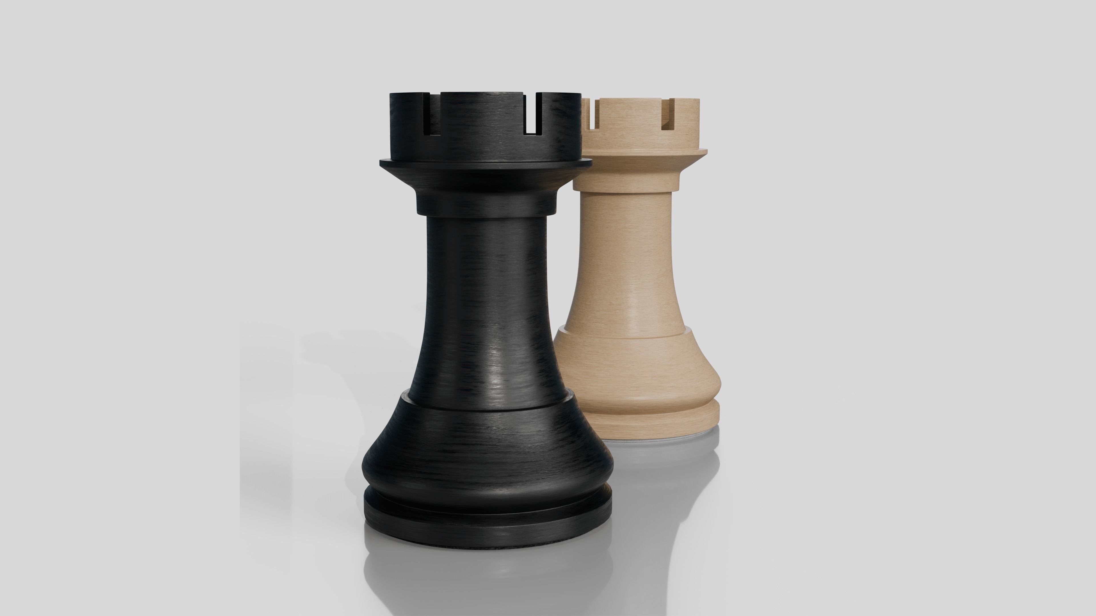Wooden Chess Set 3D model_23