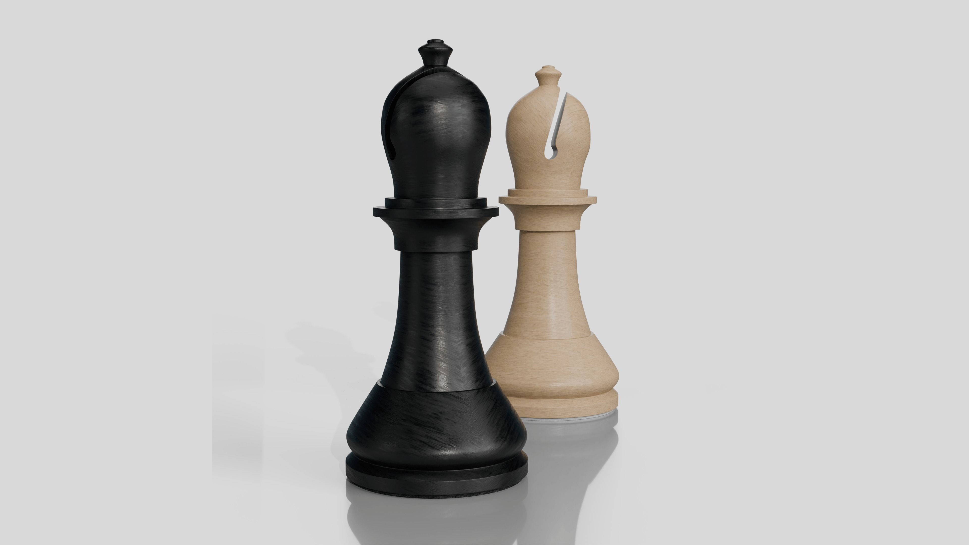 Wooden Chess Set 3D model_17