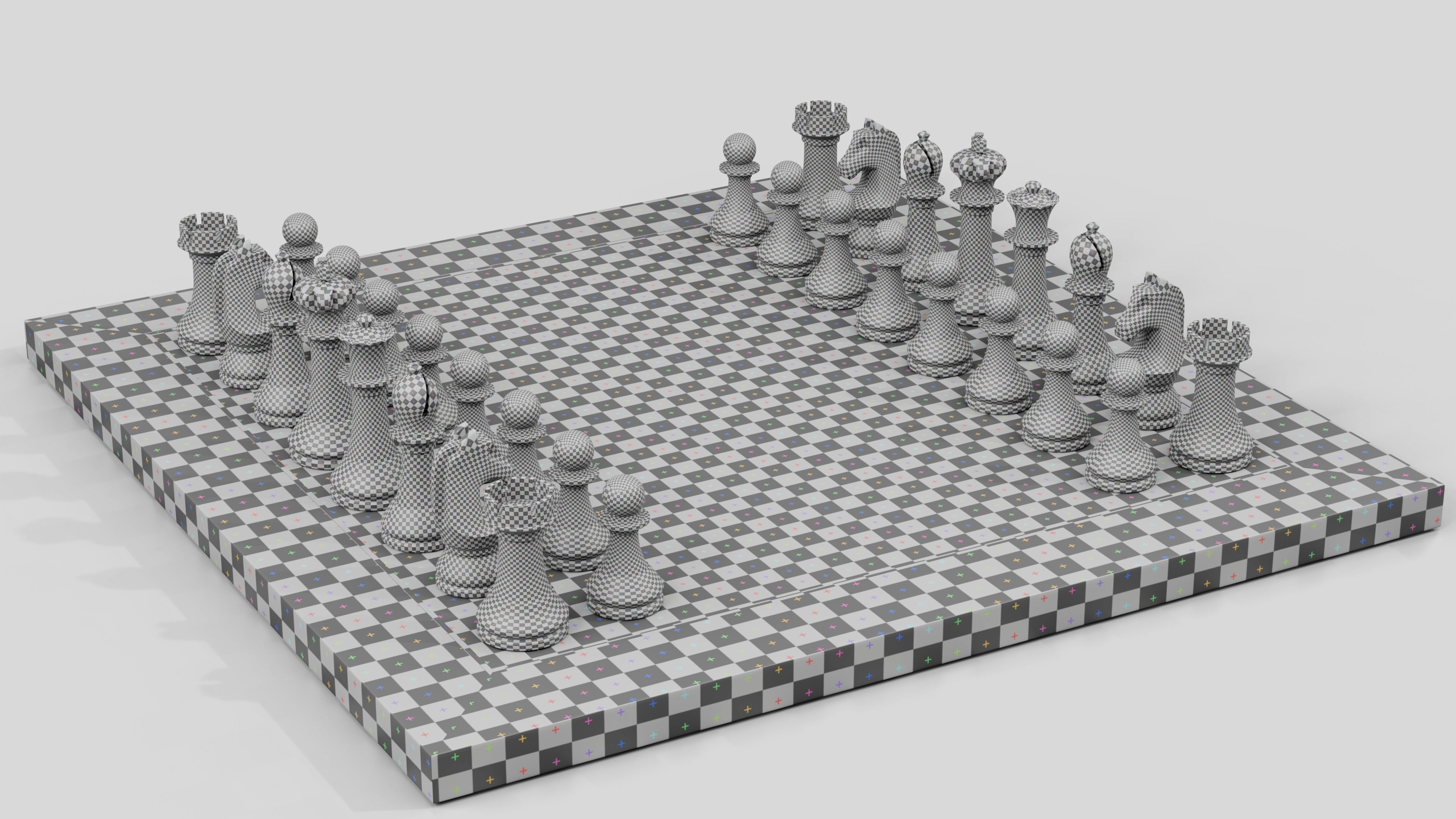 Wooden Chess Set 3D model_29