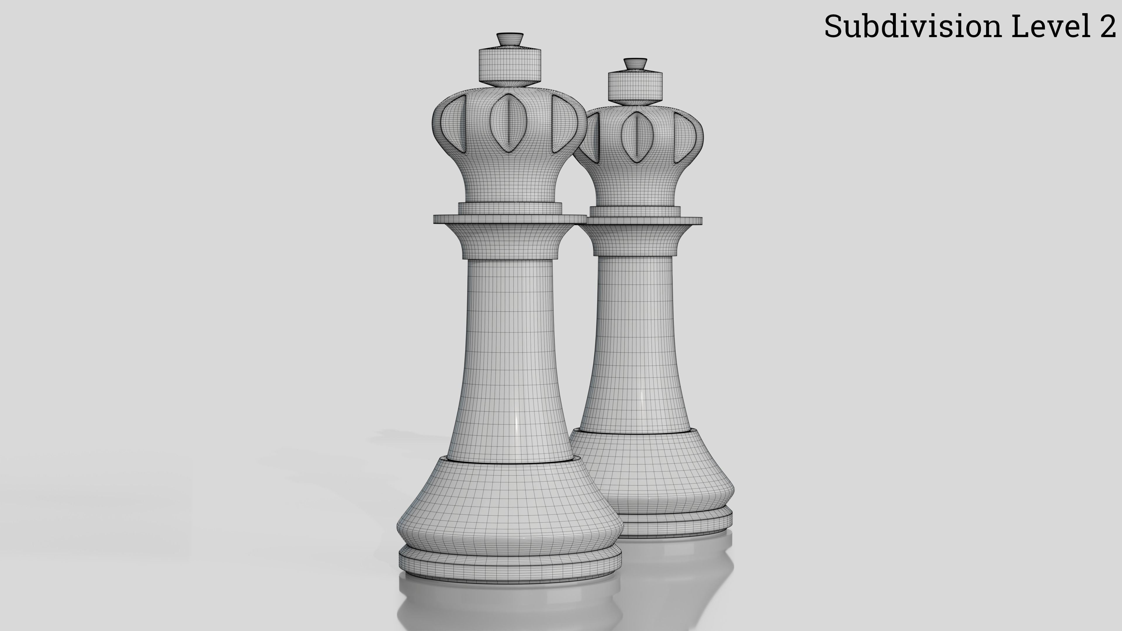 Wooden Chess Set 3D model_13