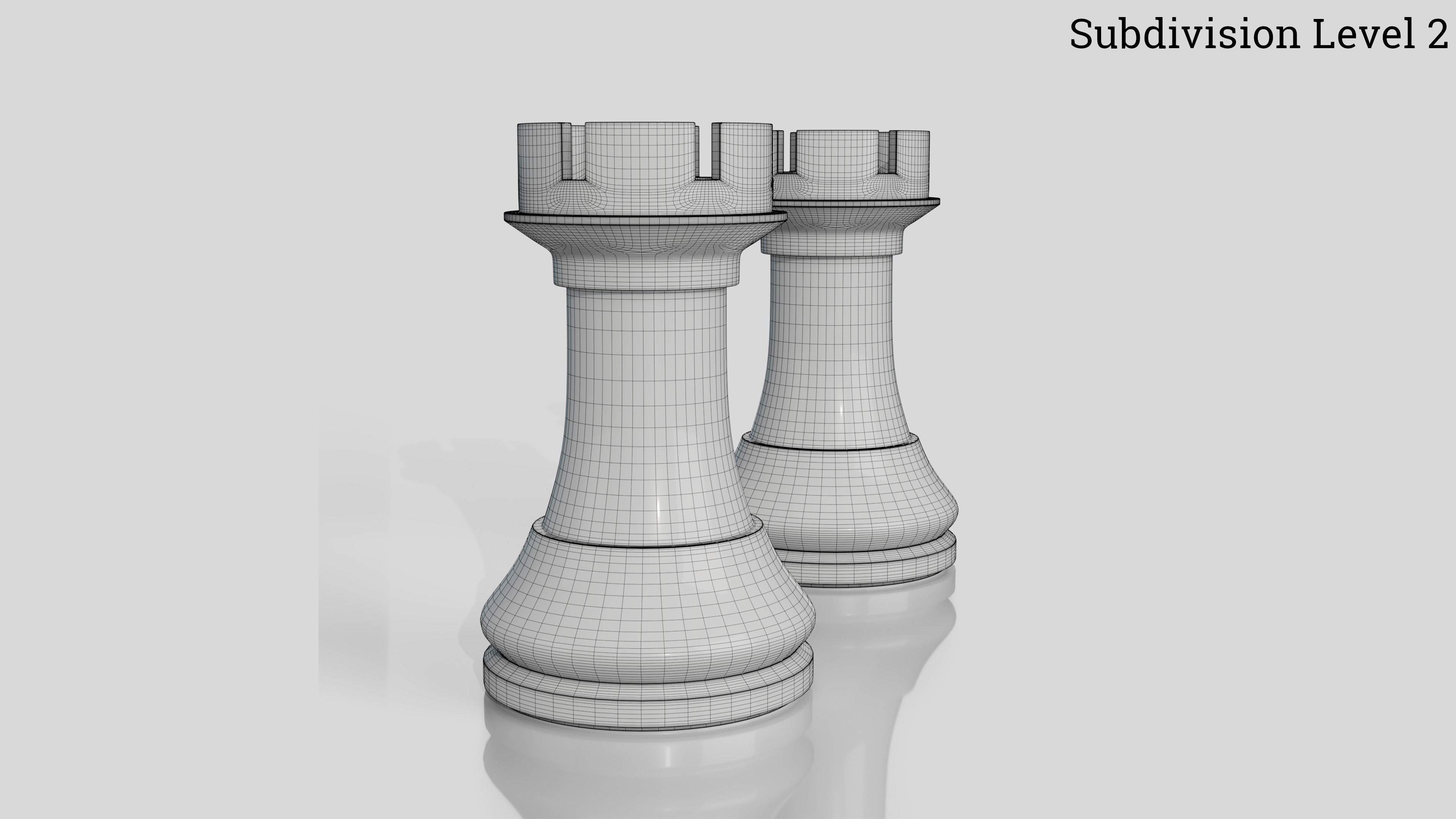 Wooden Chess Set 3D model_25