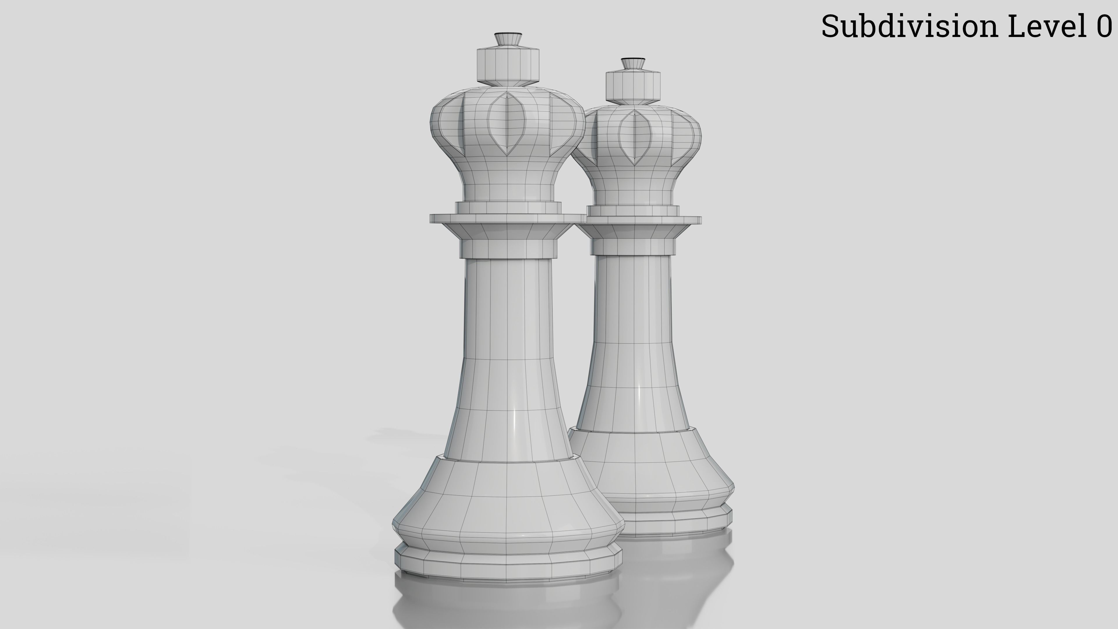 Wooden Chess Set 3D model_12