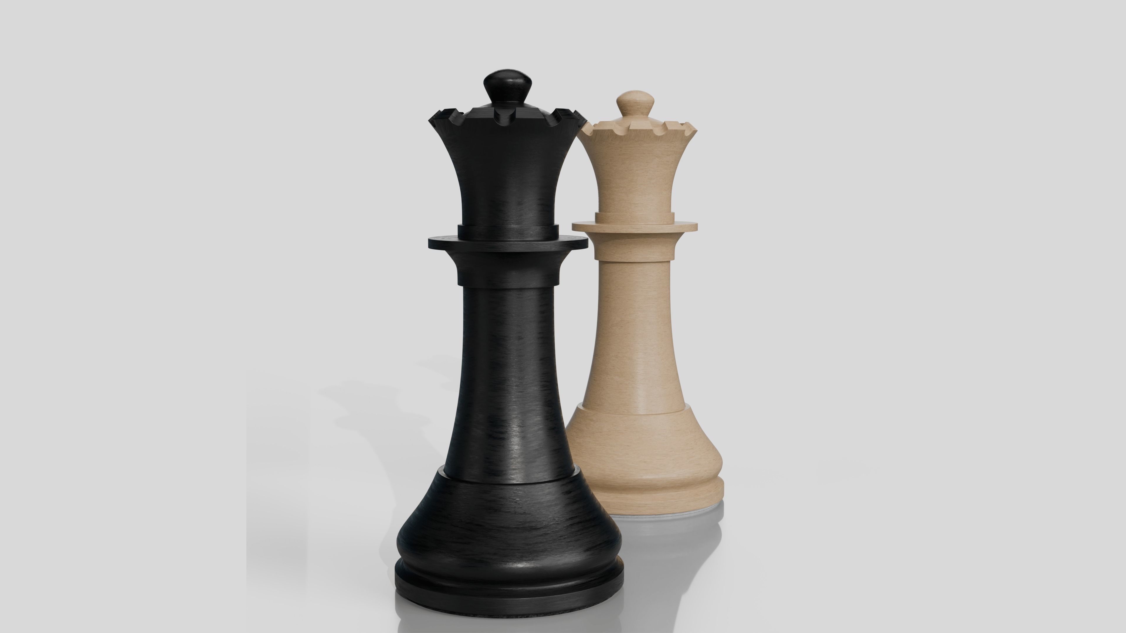 Wooden Chess Set 3D model_14