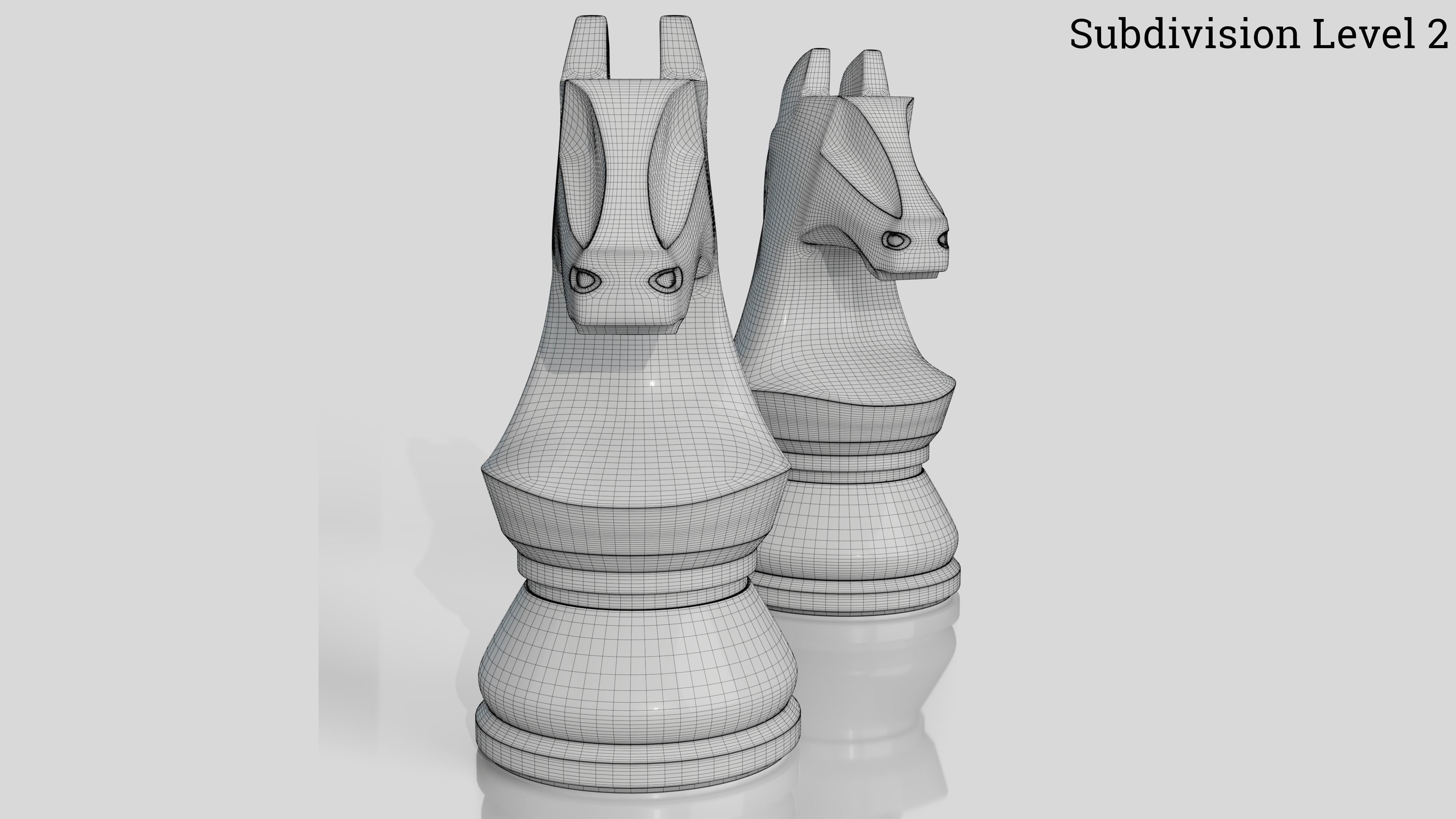 Wooden Chess Set 3D model_22