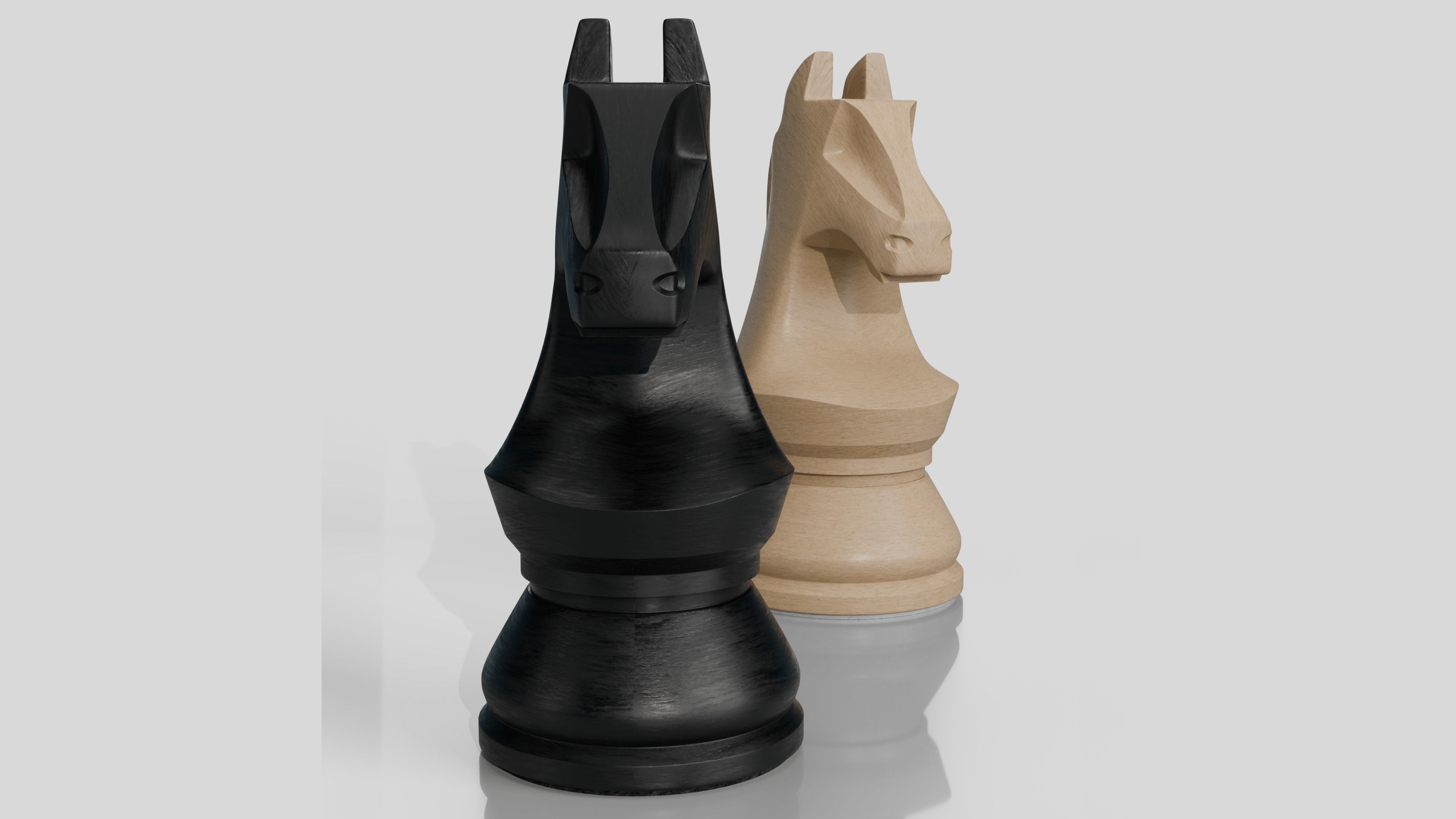 Wooden Chess Set 3D model_20
