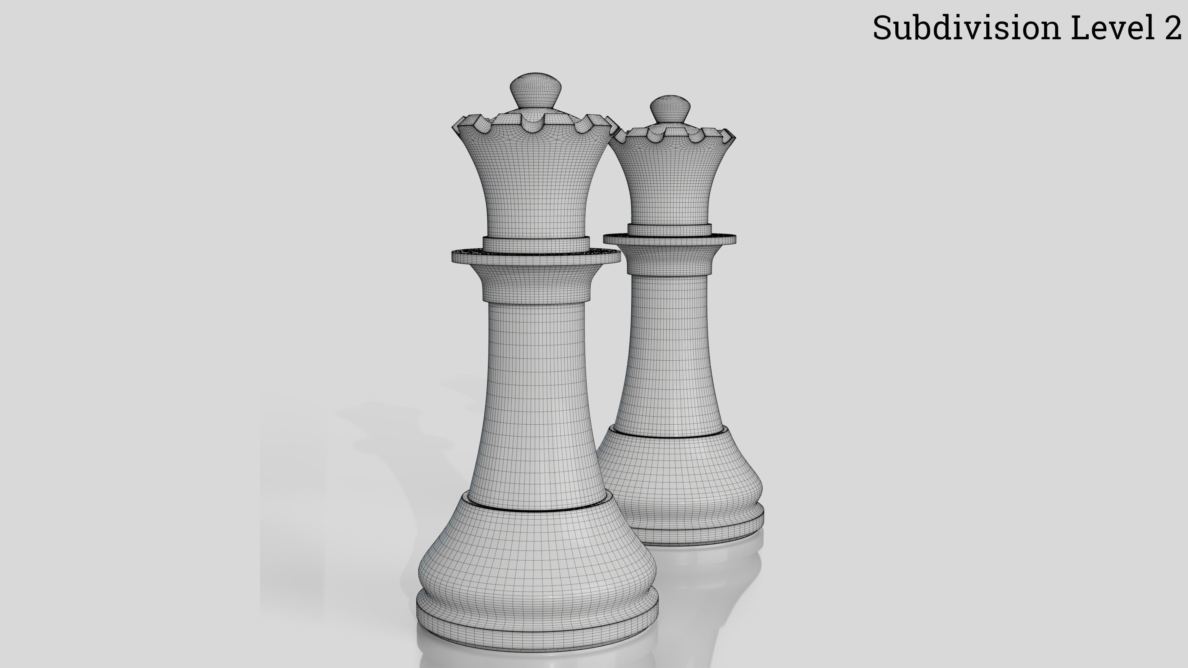 Wooden Chess Set 3D model_16