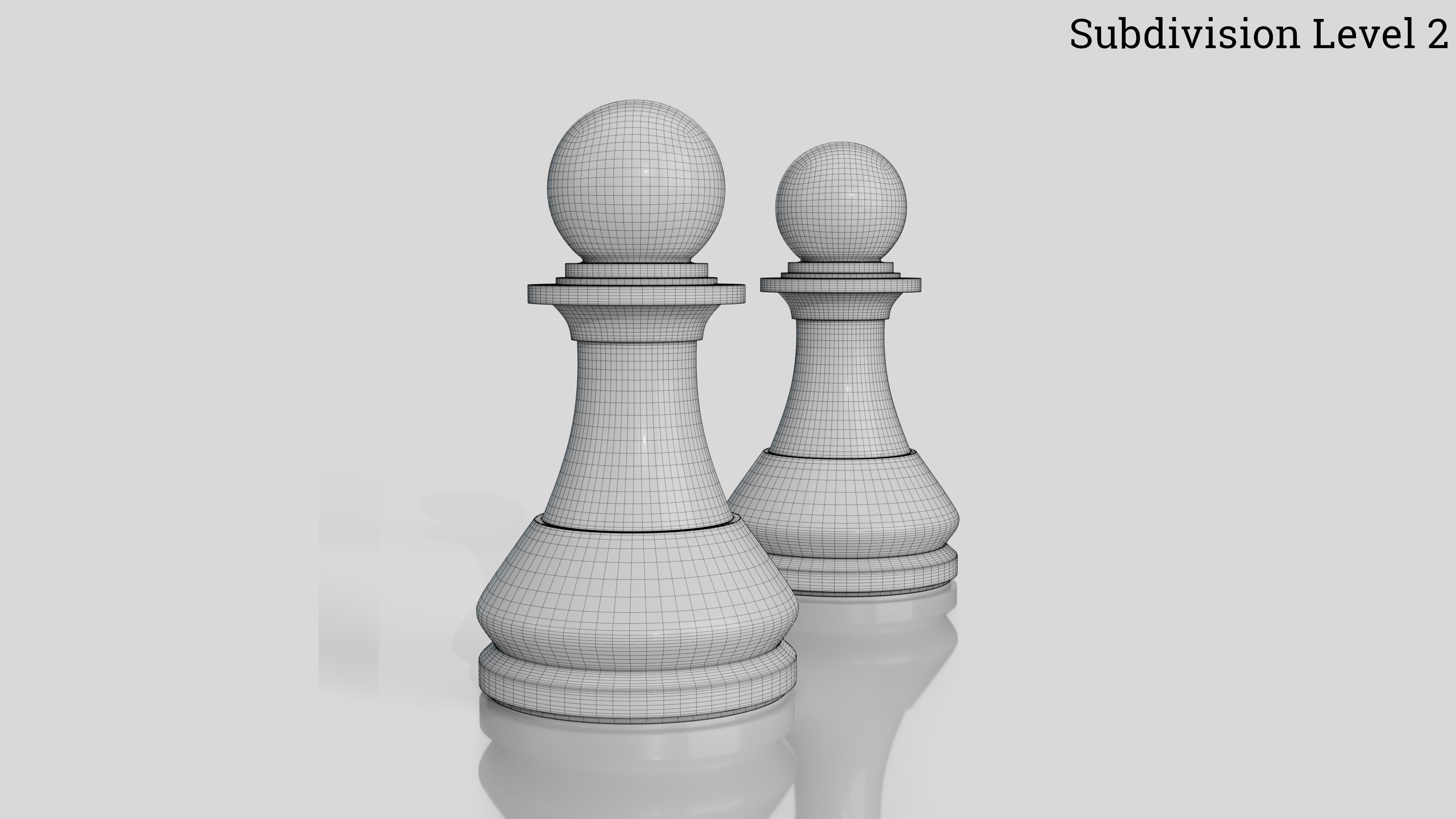 Wooden Chess Set 3D model_28