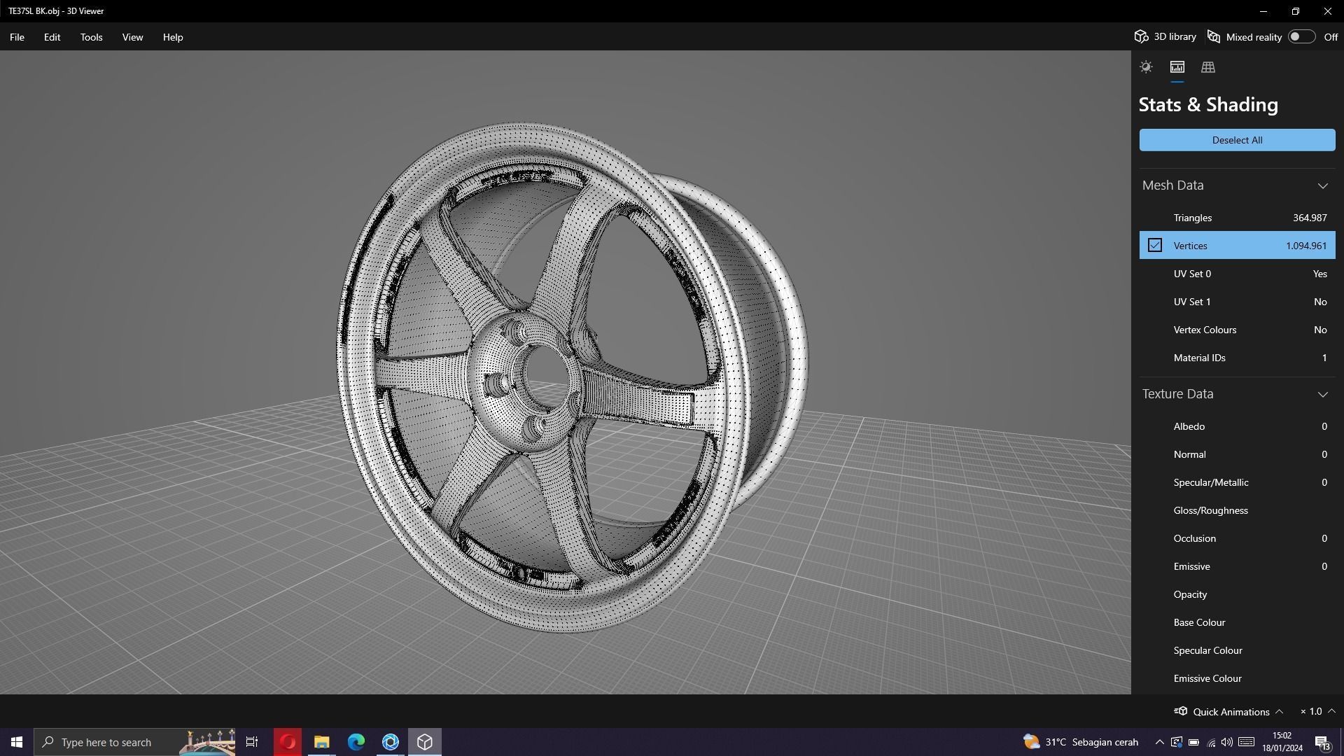 Volk RAYS TE3SL Black Edition III 3D model_6