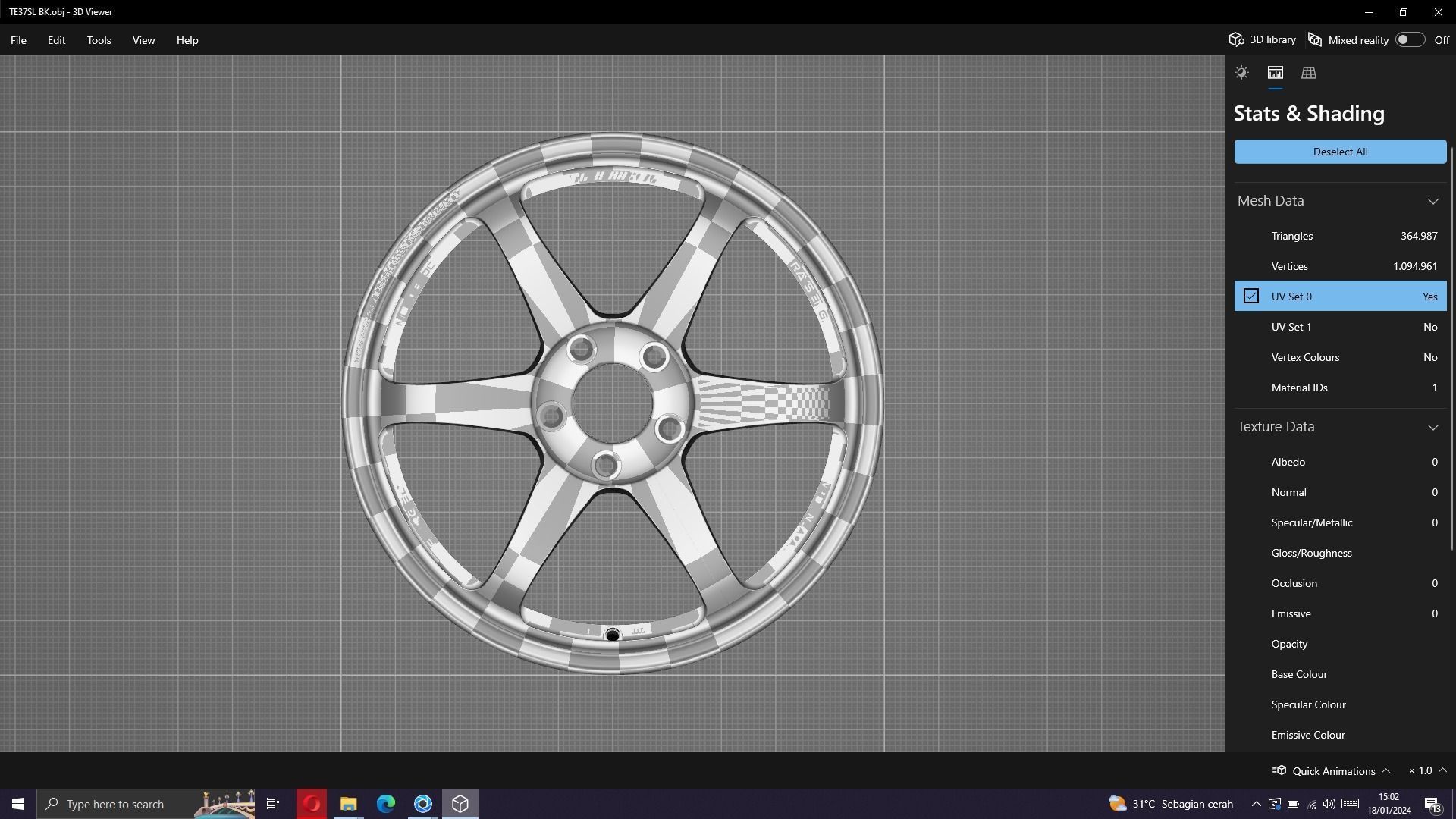 Volk RAYS TE3SL Black Edition III 3D model_4