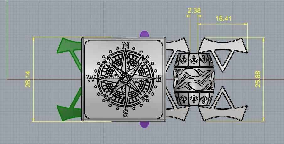 Compass bracelet Model 4953 3D print model_5