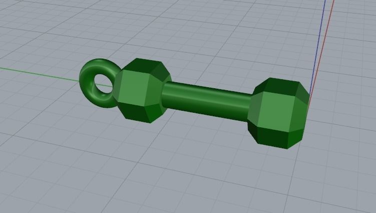Dumbbell pendant Model 4936 3D print model_2