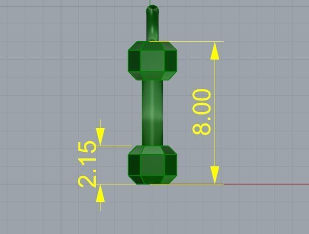 Dumbbell pendant Model 4936 3D print model_6