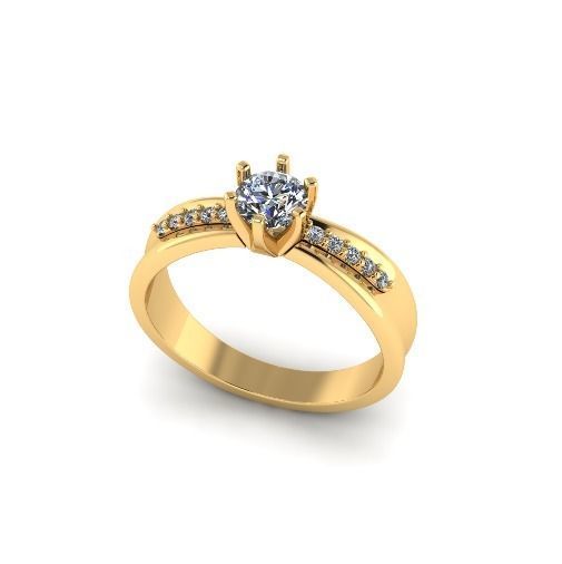 Solitaire ring Model 5005 3D print model_1