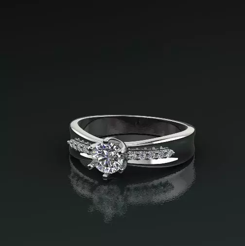 Solitaire ring Model 5005 3D print model_0
